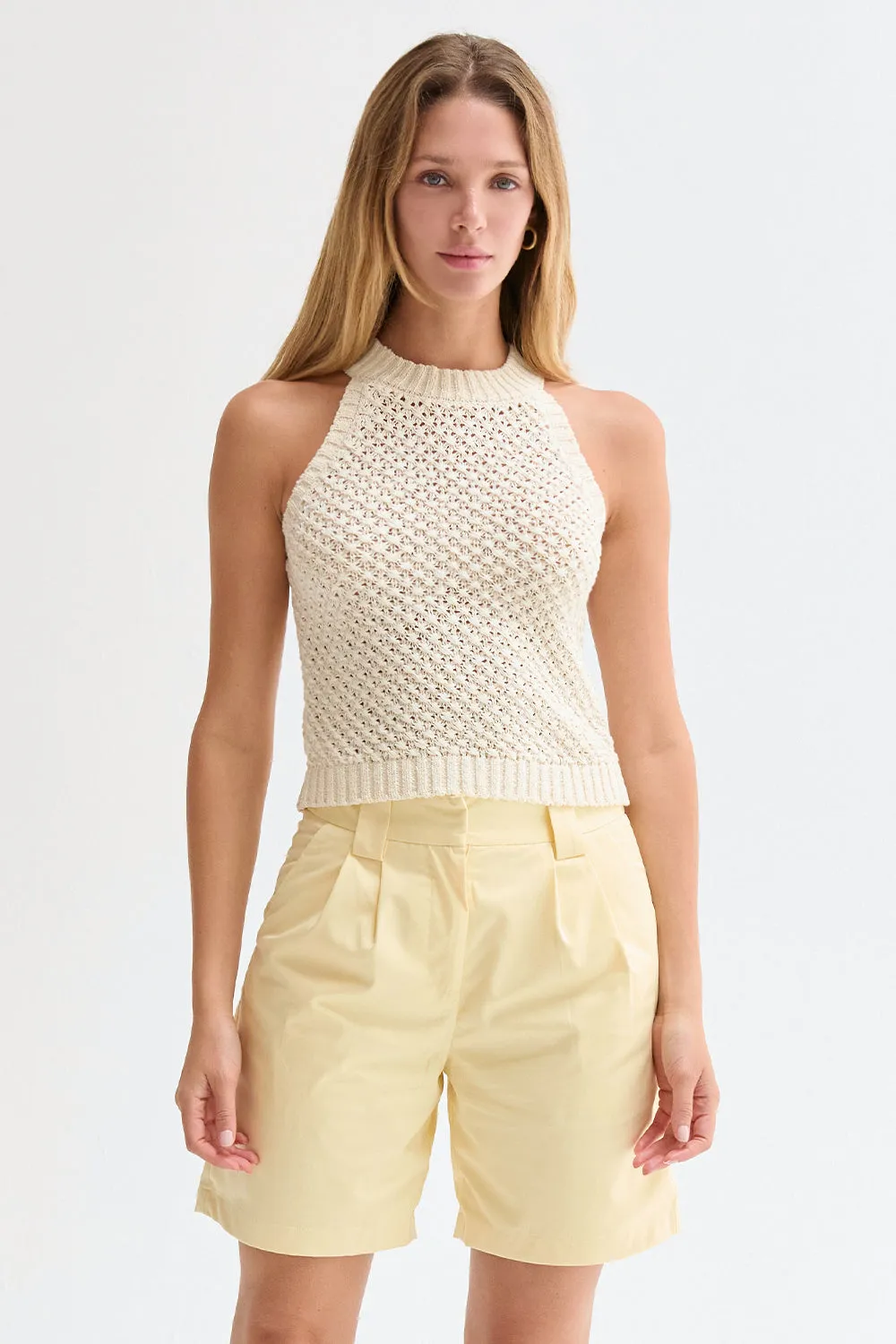 Jemma Basket Weave Halter Knit Top sold by Crescent product image thumbnail 5