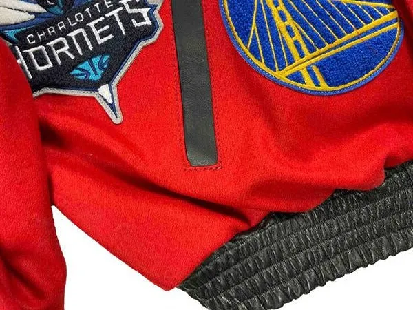 NBA Collage Wool & Leather Jacket Red sold by Crooks & Castles product image thumbnail 5