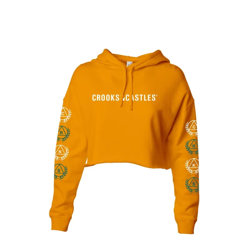 クルックスアンドキャッスルズ Crooks & Castles 【 Women's Cc Logo Oversized Crop Hoodie Womens 】 レディース Crooks & Castles Women's CC Logo Oversized Crop Hoodie