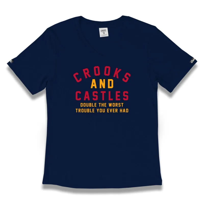Women's Double Trouble V-Neck Tee sold by Crooks & Castles