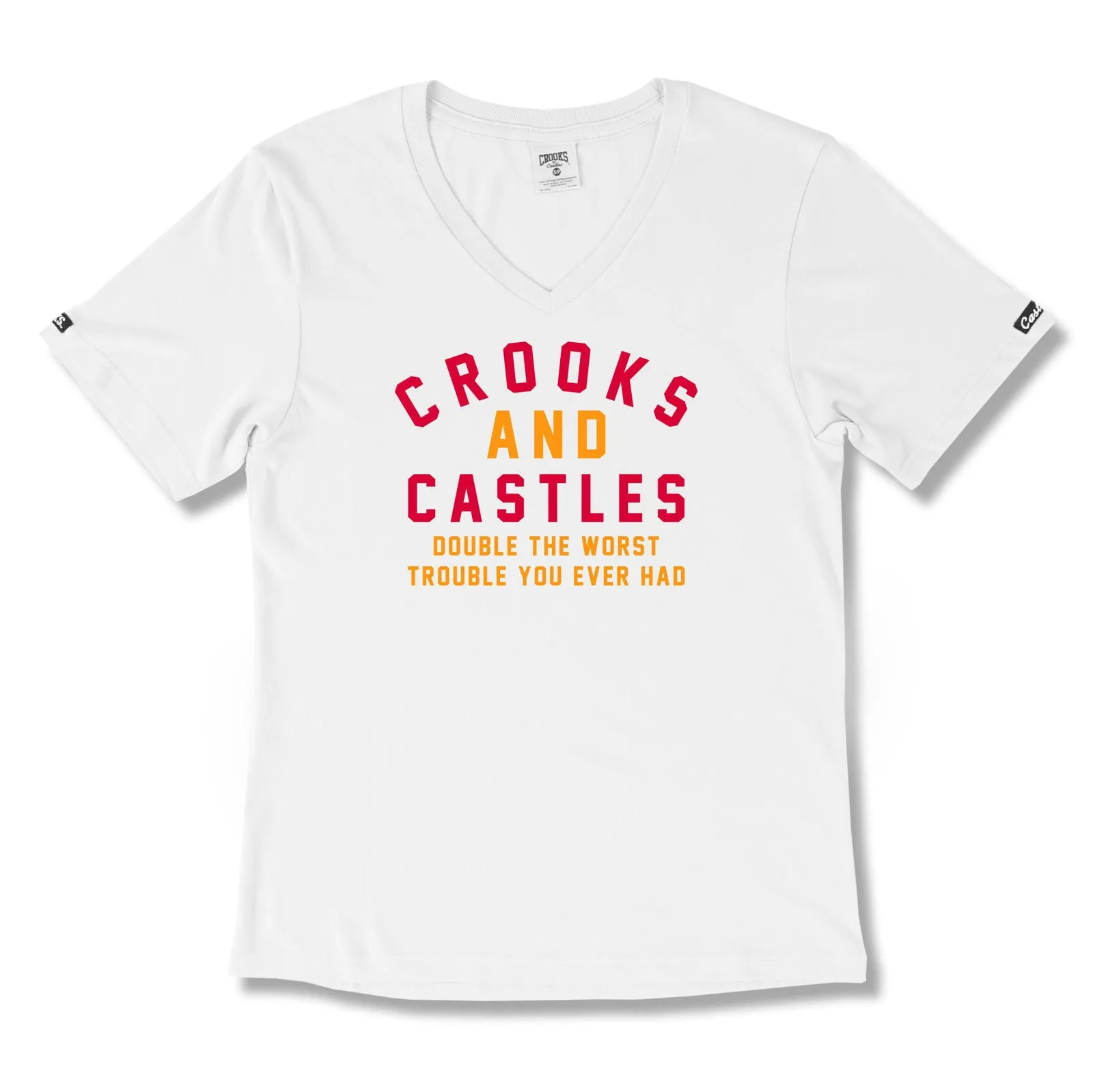 Women's Double Trouble V-Neck Tee sold by Crooks & Castles product image thumbnail 3