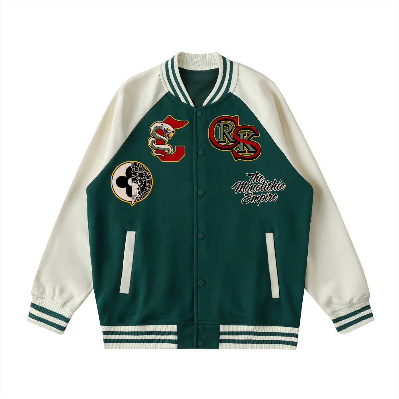 Outlaw Bear Raglan Varsity Jacket sold by Crooks & Castles product image thumbnail 3