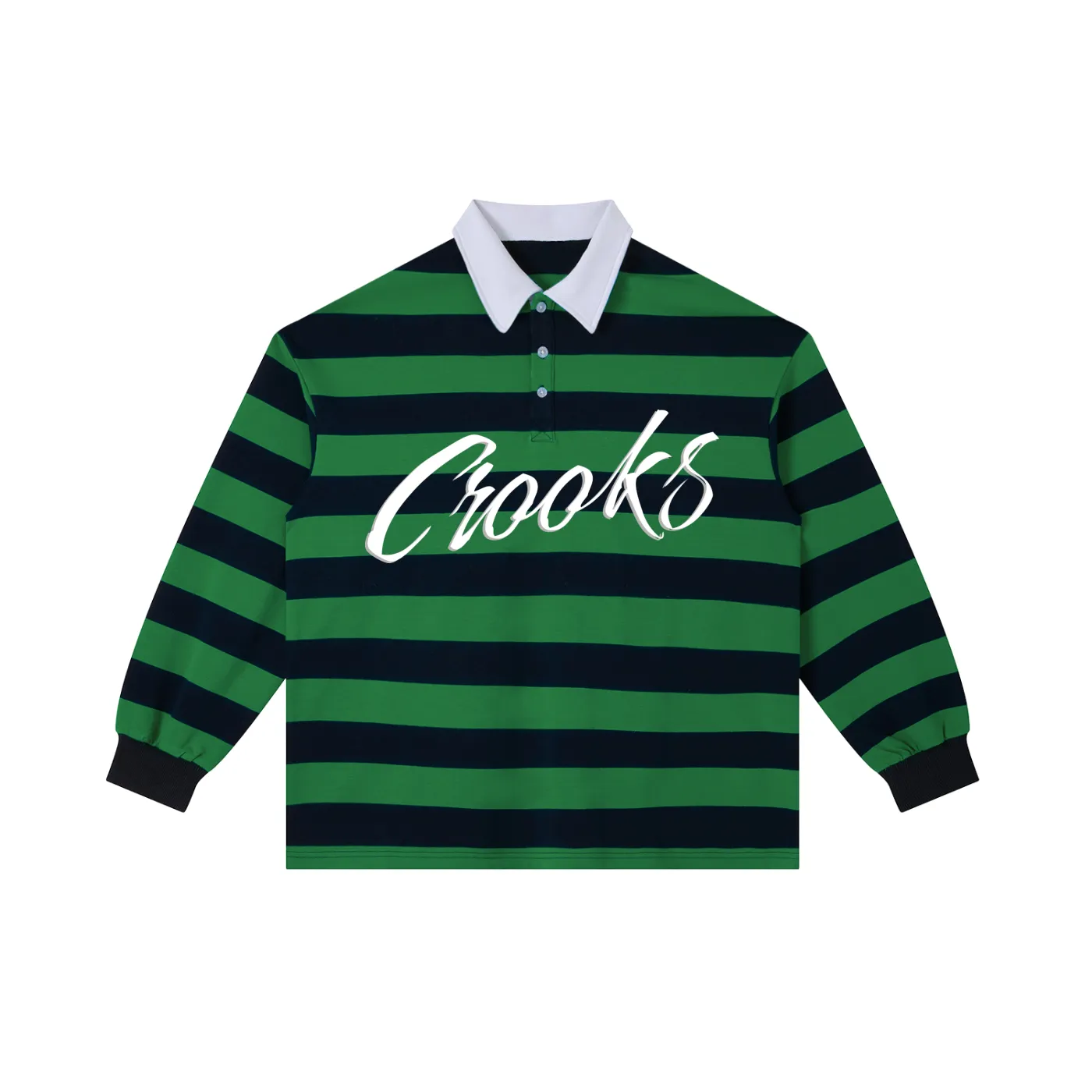Flight Script Striped Polo Shirt sold by Crooks & Castles product image thumbnail 3