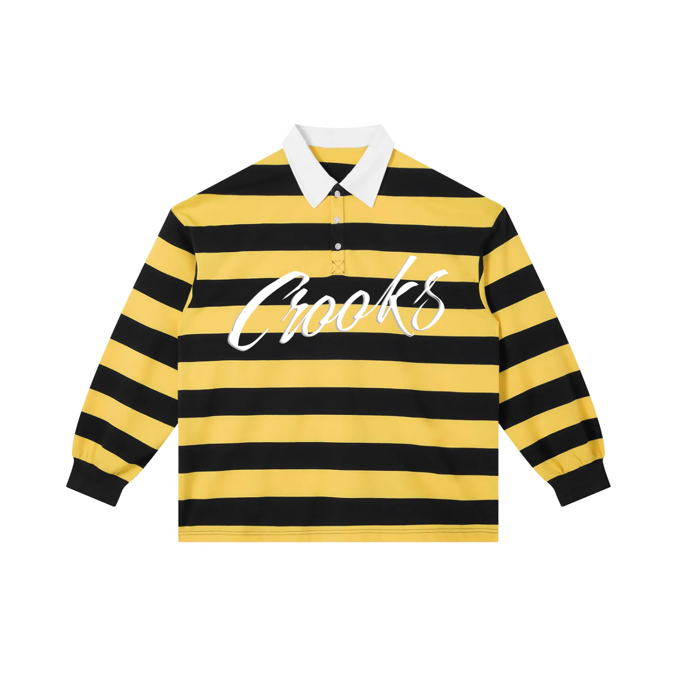 Flight Script Striped Polo Shirt sold by Crooks & Castles