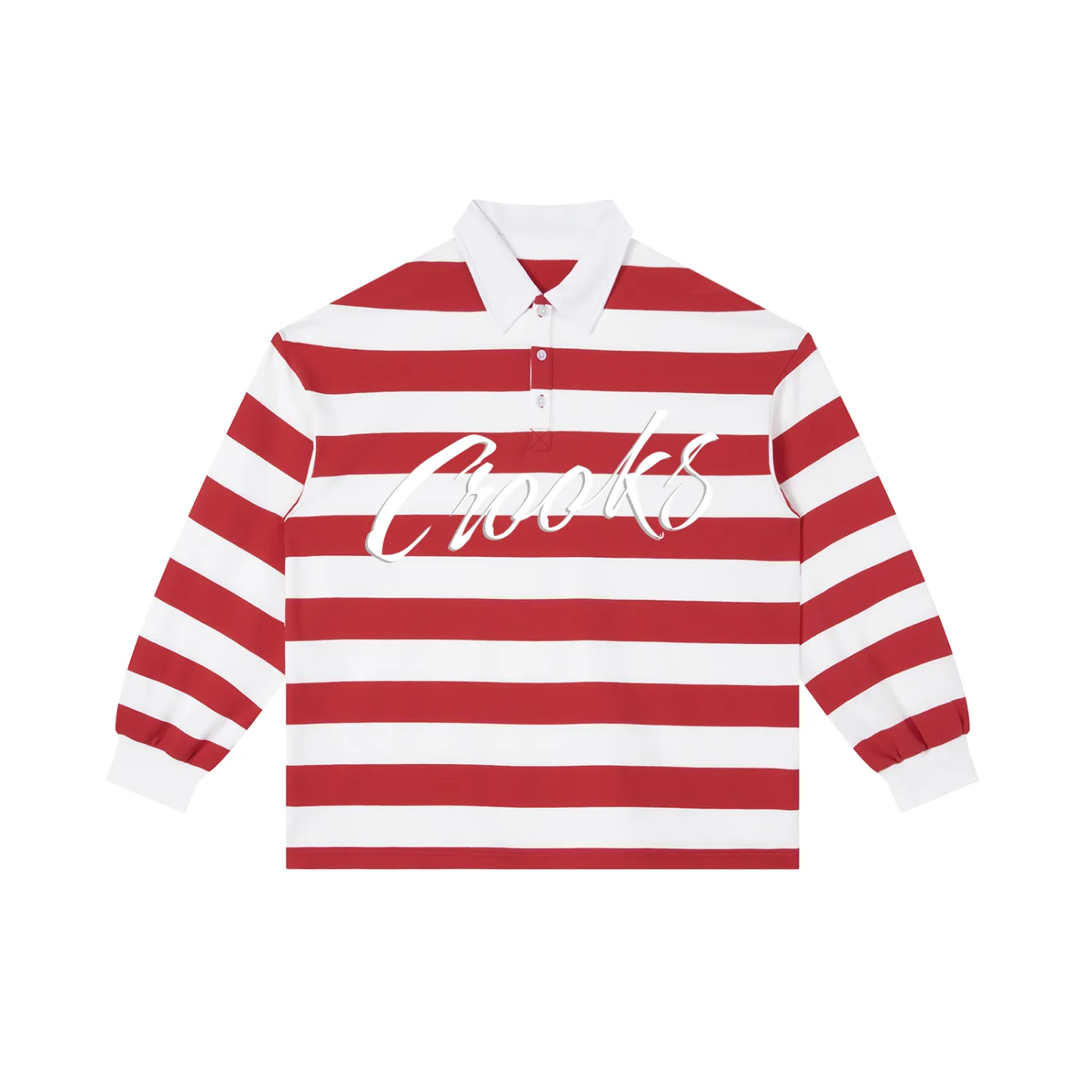 Flight Script Striped Polo Shirt sold by Crooks & Castles product image thumbnail 5