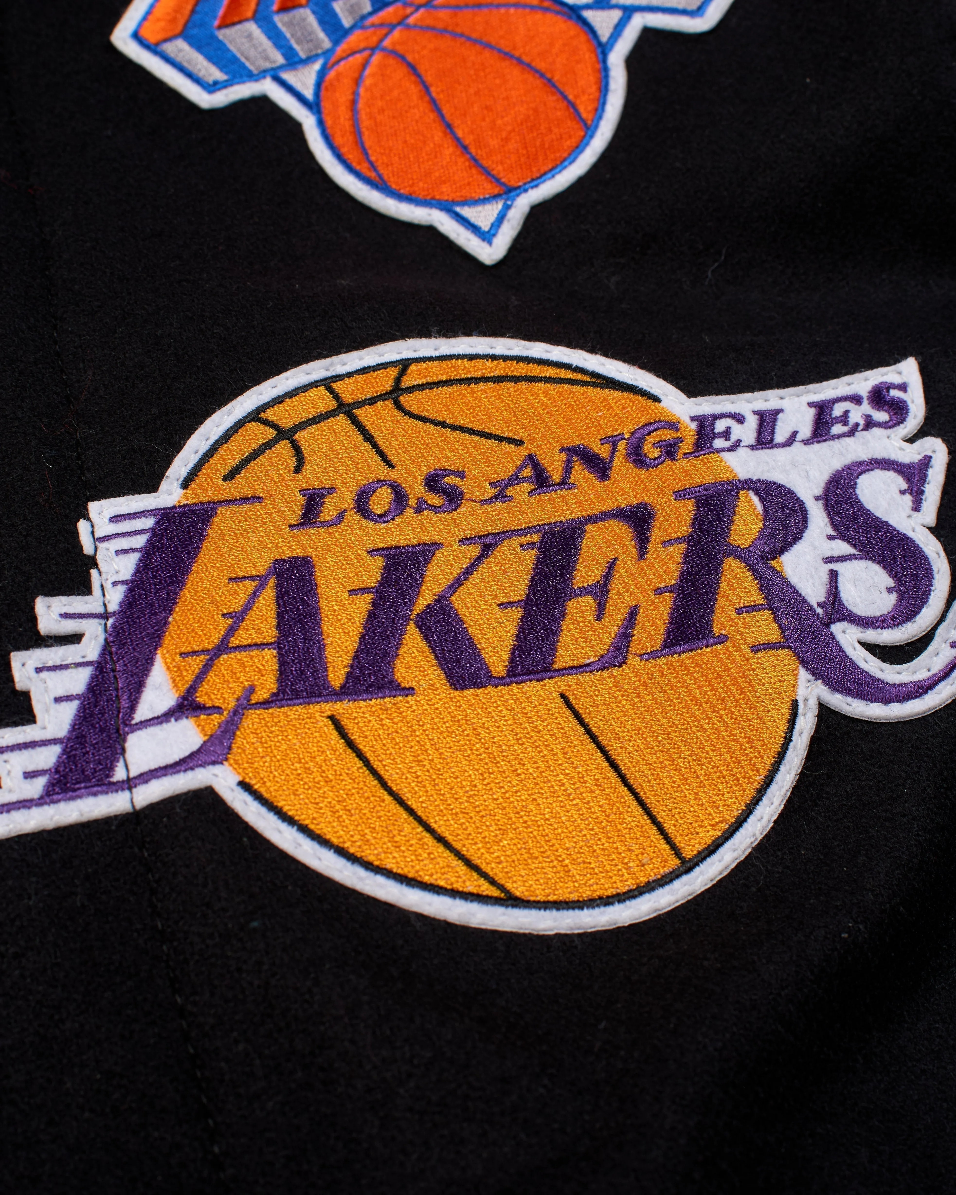 NBA Collage Wool & Leather Jacket Light Blue sold by Crooks & Castles product image thumbnail 4