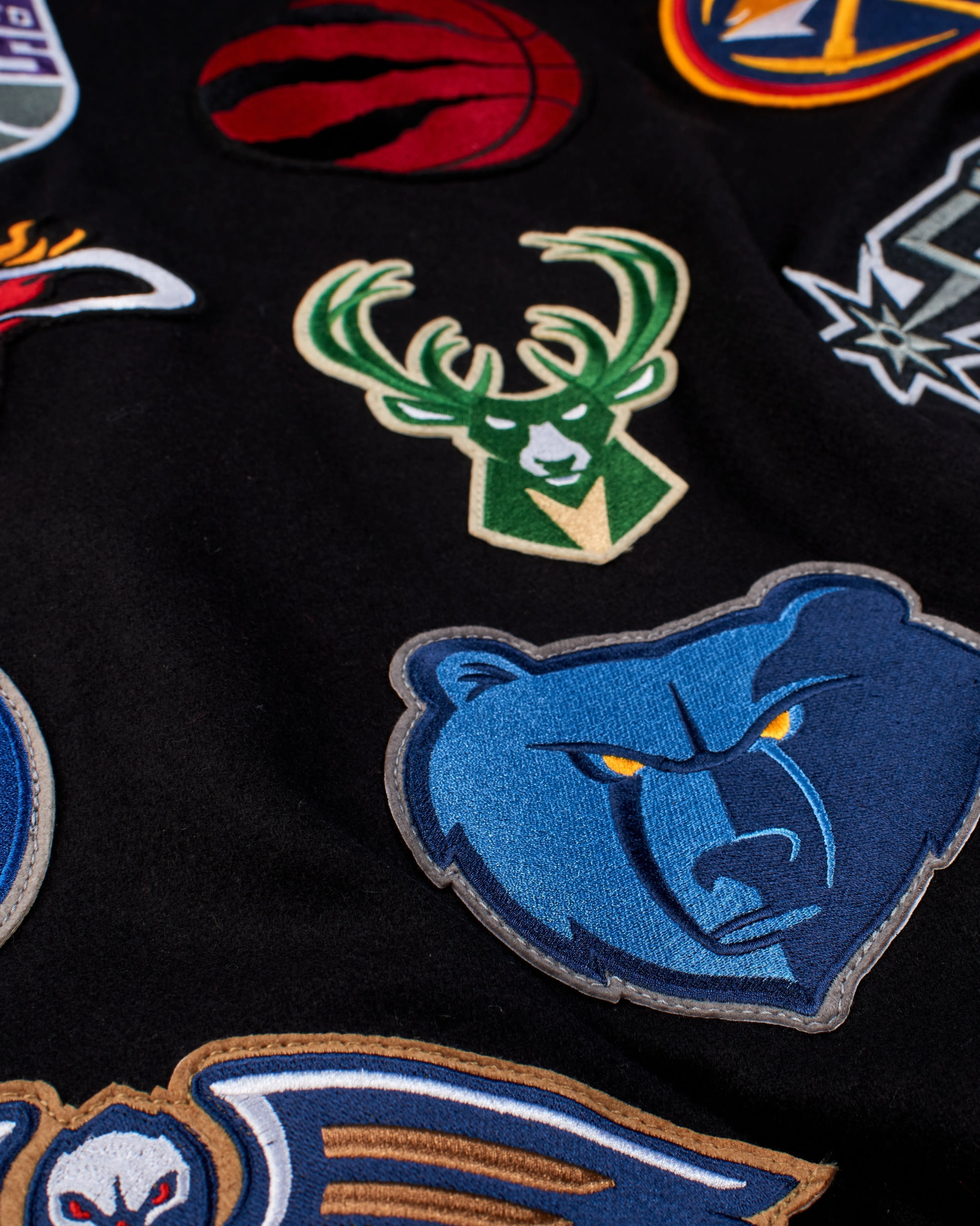 NBA Collage Wool & Leather Jacket Gold sold by Crooks & Castles product image thumbnail 4