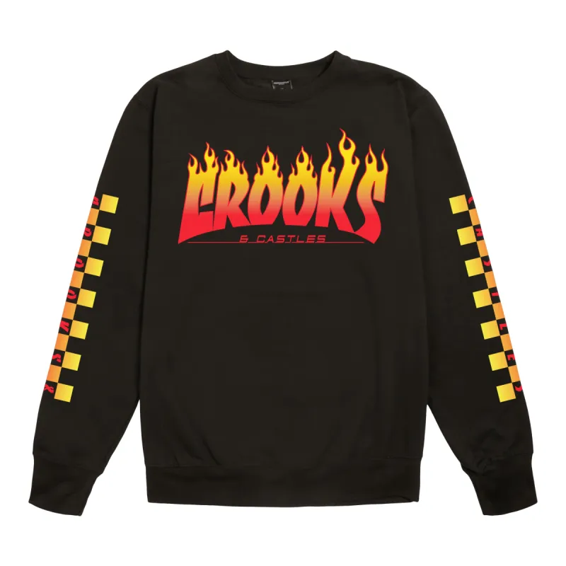 Crooks Flame Logo L/S Tee sold by Crooks & Castles