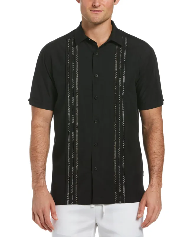Geo Embroidered Panel Shirt sold by Cubavera