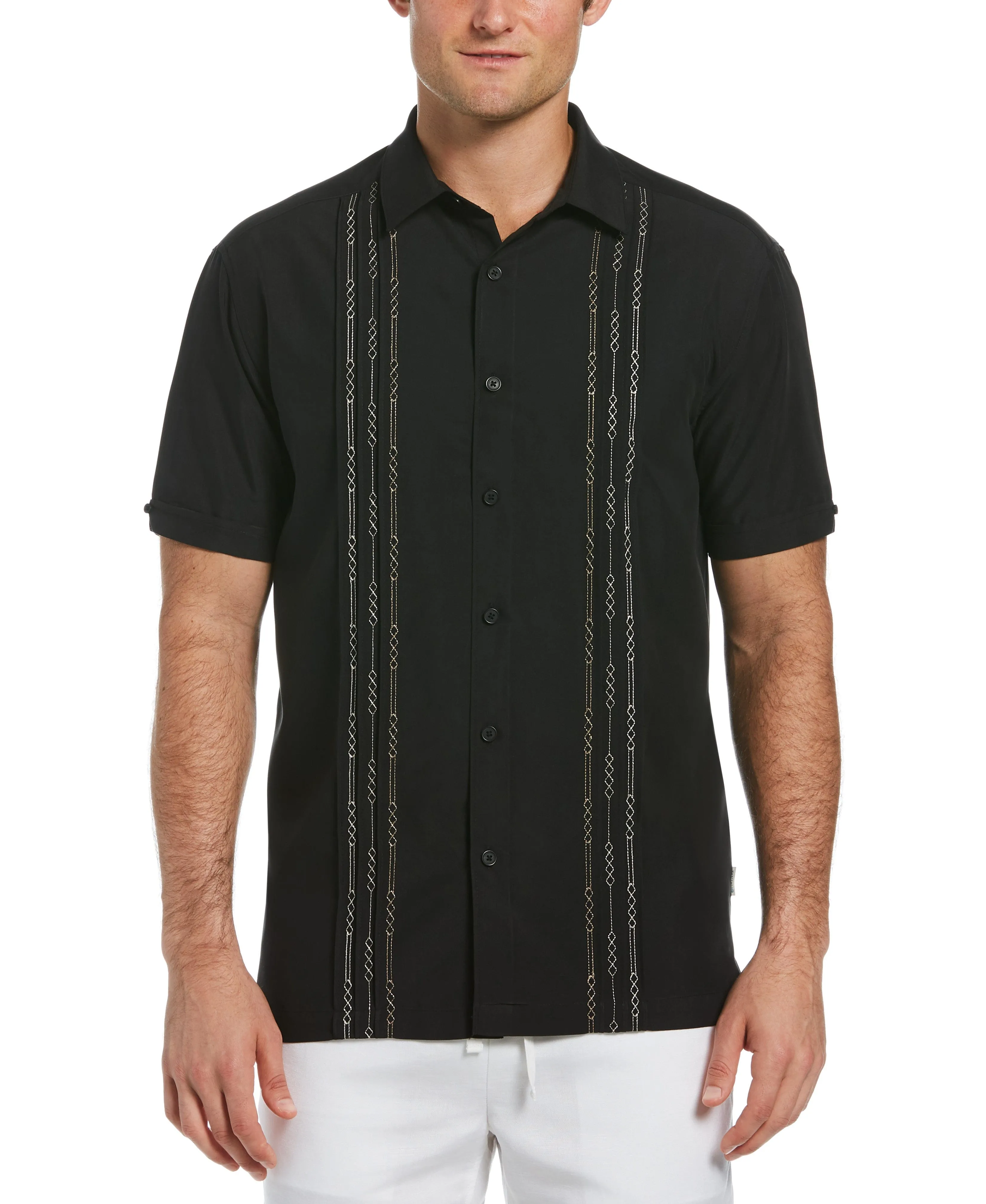 Geo Embroidered Panel Shirt sold by Cubavera