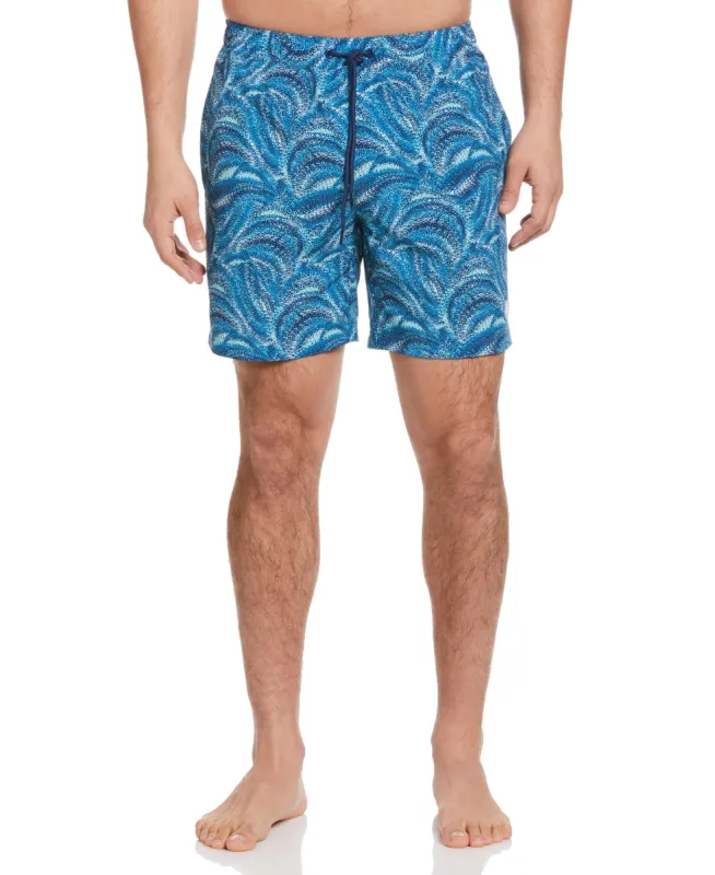 Wave Print 7" Swim Trunks made by Cubavera