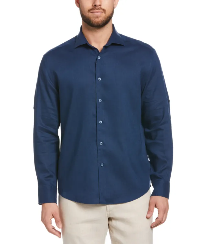 Travelselect™ Linen-Blend Rolled Sleeve Shirt sold by Cubavera