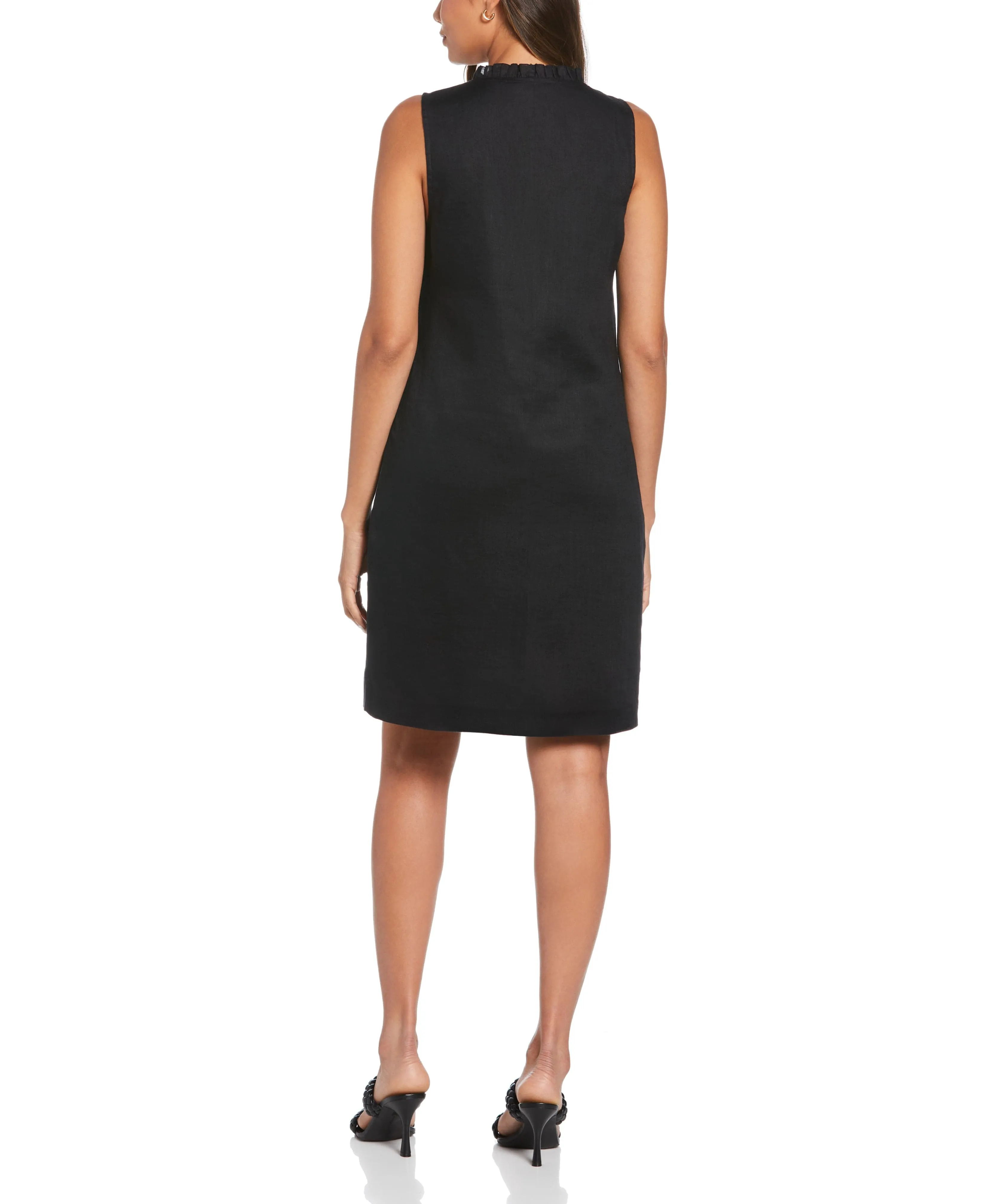 Linen Ruffle Neckline Dress sold by Cubavera product image thumbnail 2