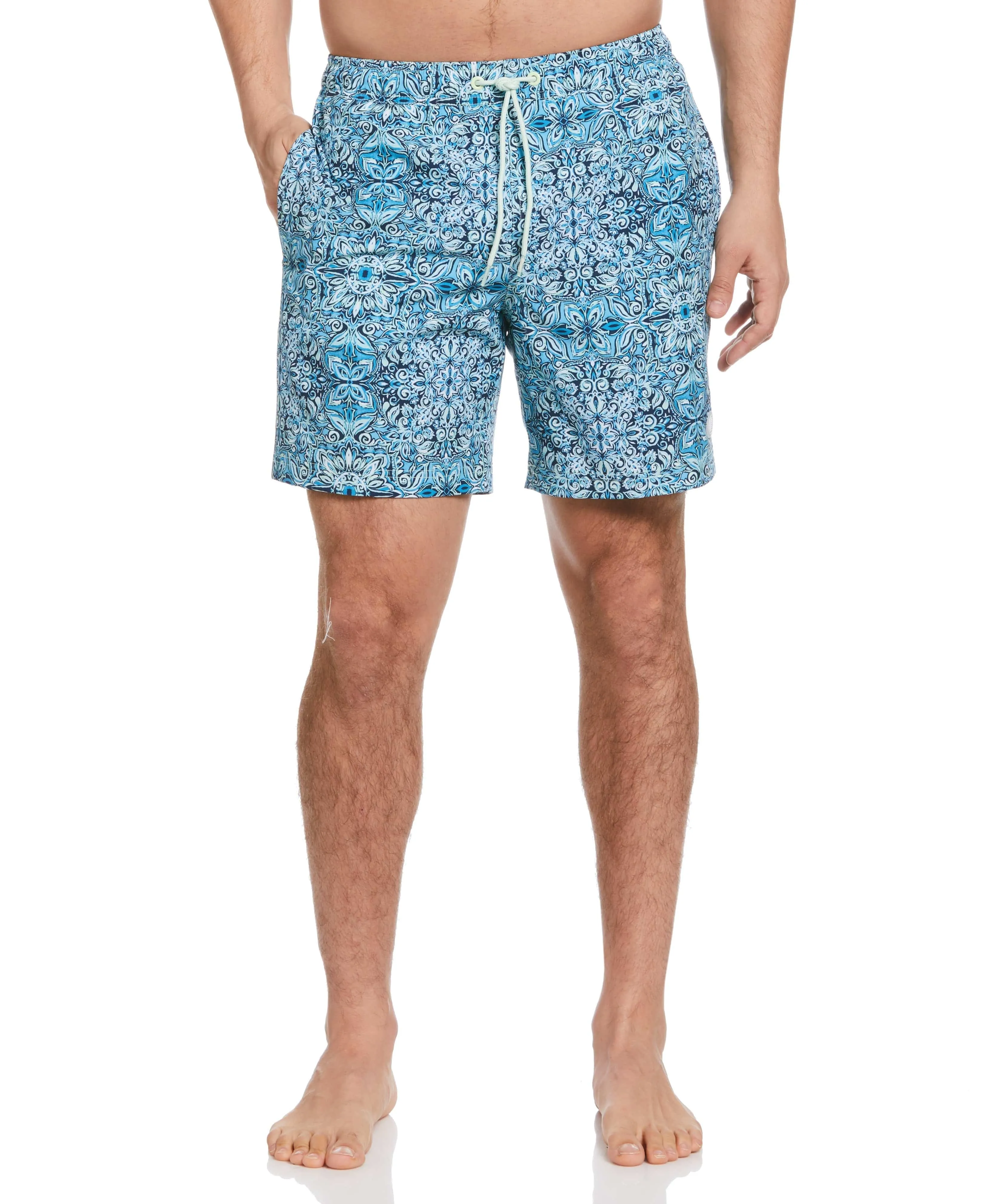 Tile Print 7" Swim Trunks sold by Cubavera