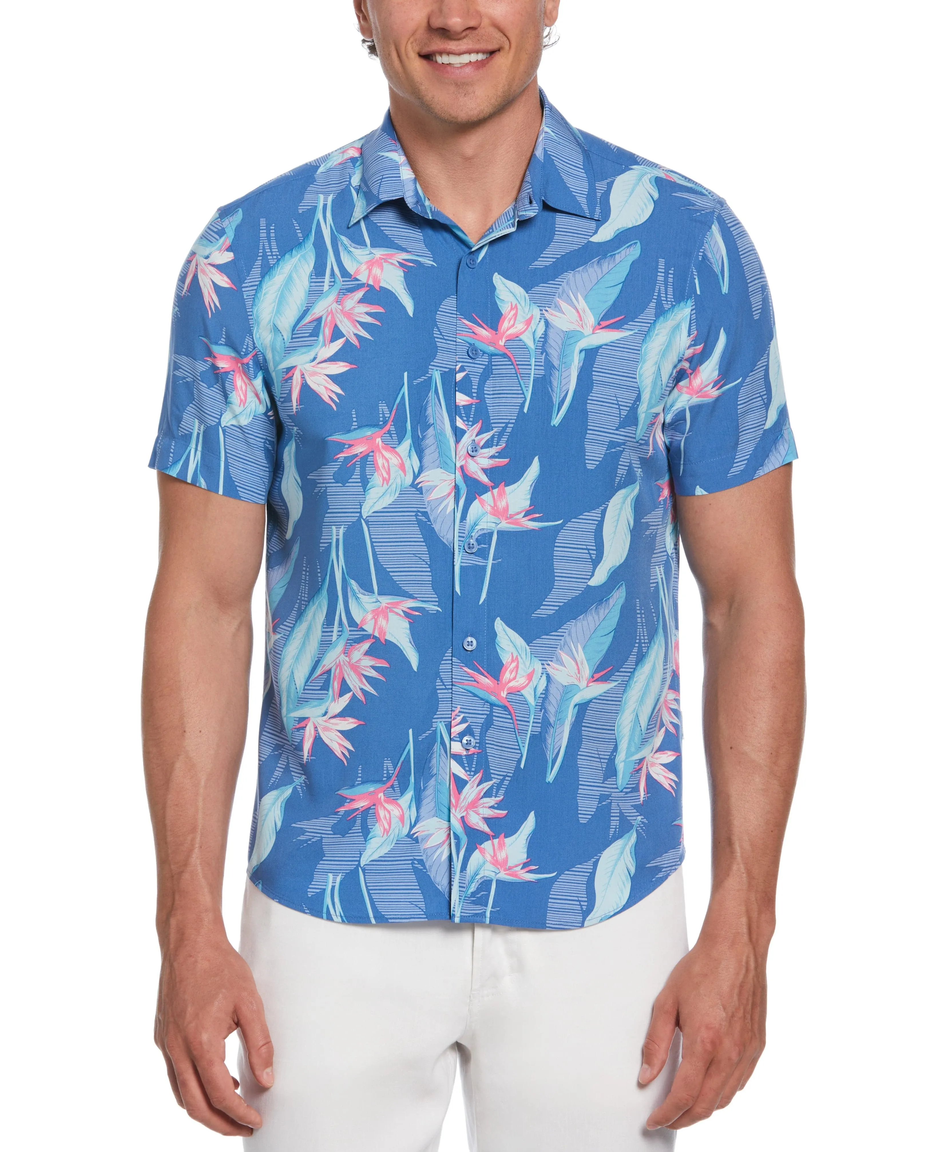 Tropical Leaves Floral Print Shirt sold by Cubavera