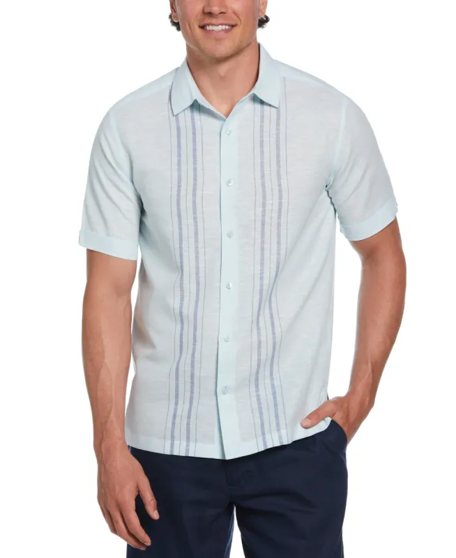 Linen Blend Herringbone Panel Shirt sold by Cubavera