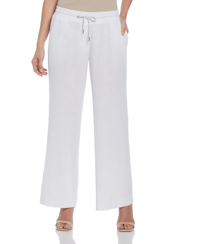 Women's Wide Leg Linen Blend Drawstring Pant sold by Cubavera