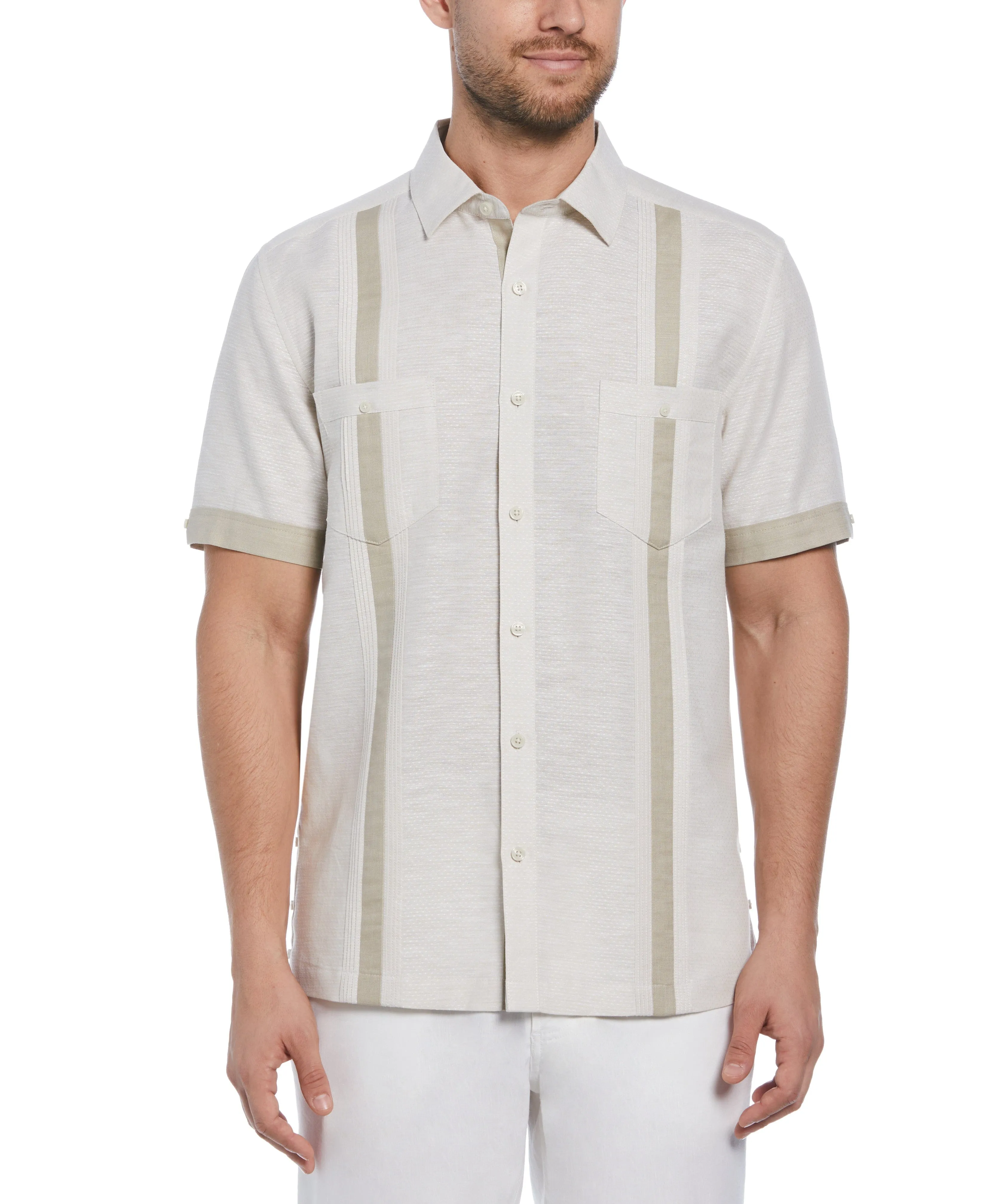 Fashion Double Pocket Guayabera Shirt sold by Cubavera