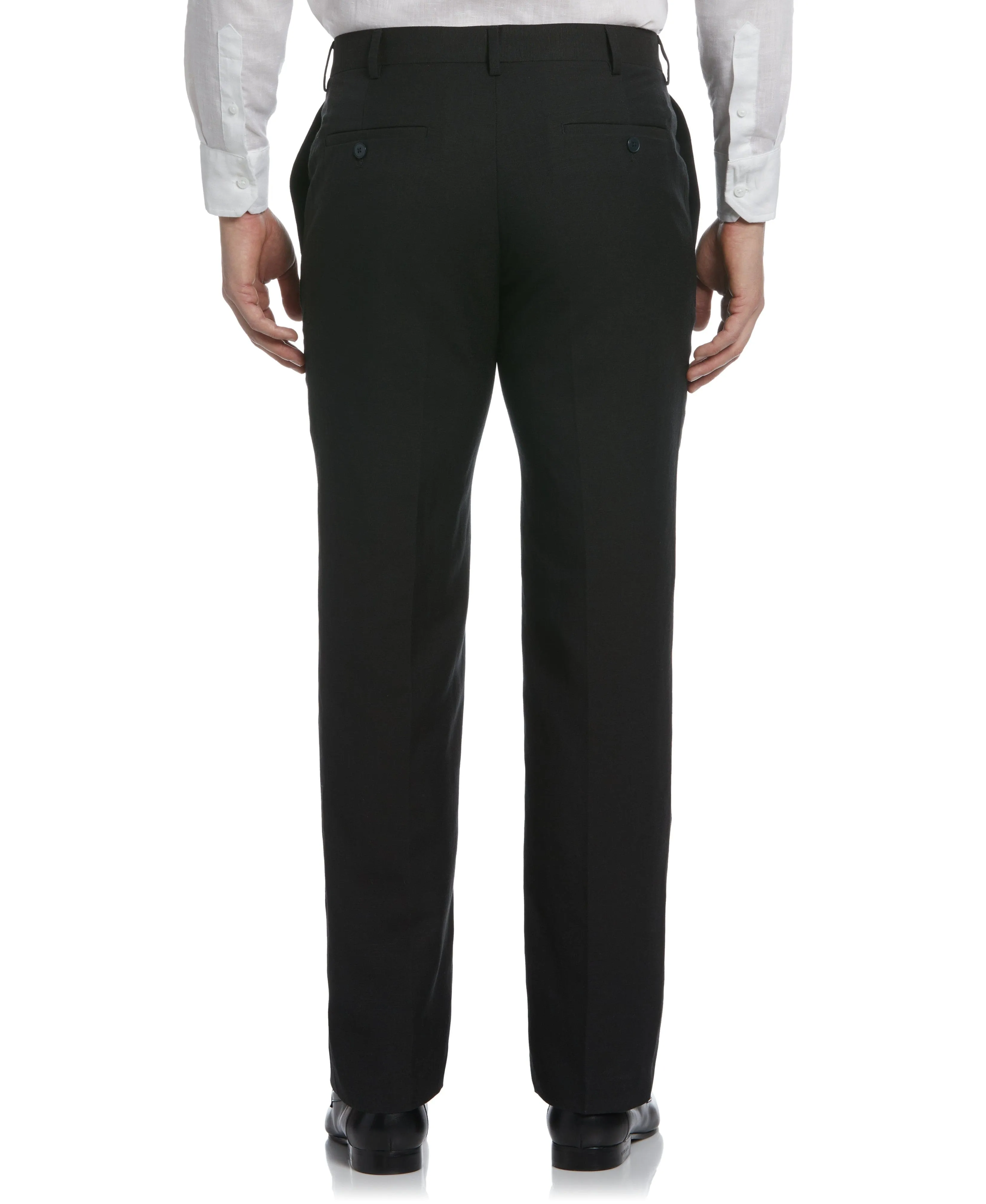 Linen-Blend Flat Front Pants - Black sold by Cubavera product image thumbnail 2