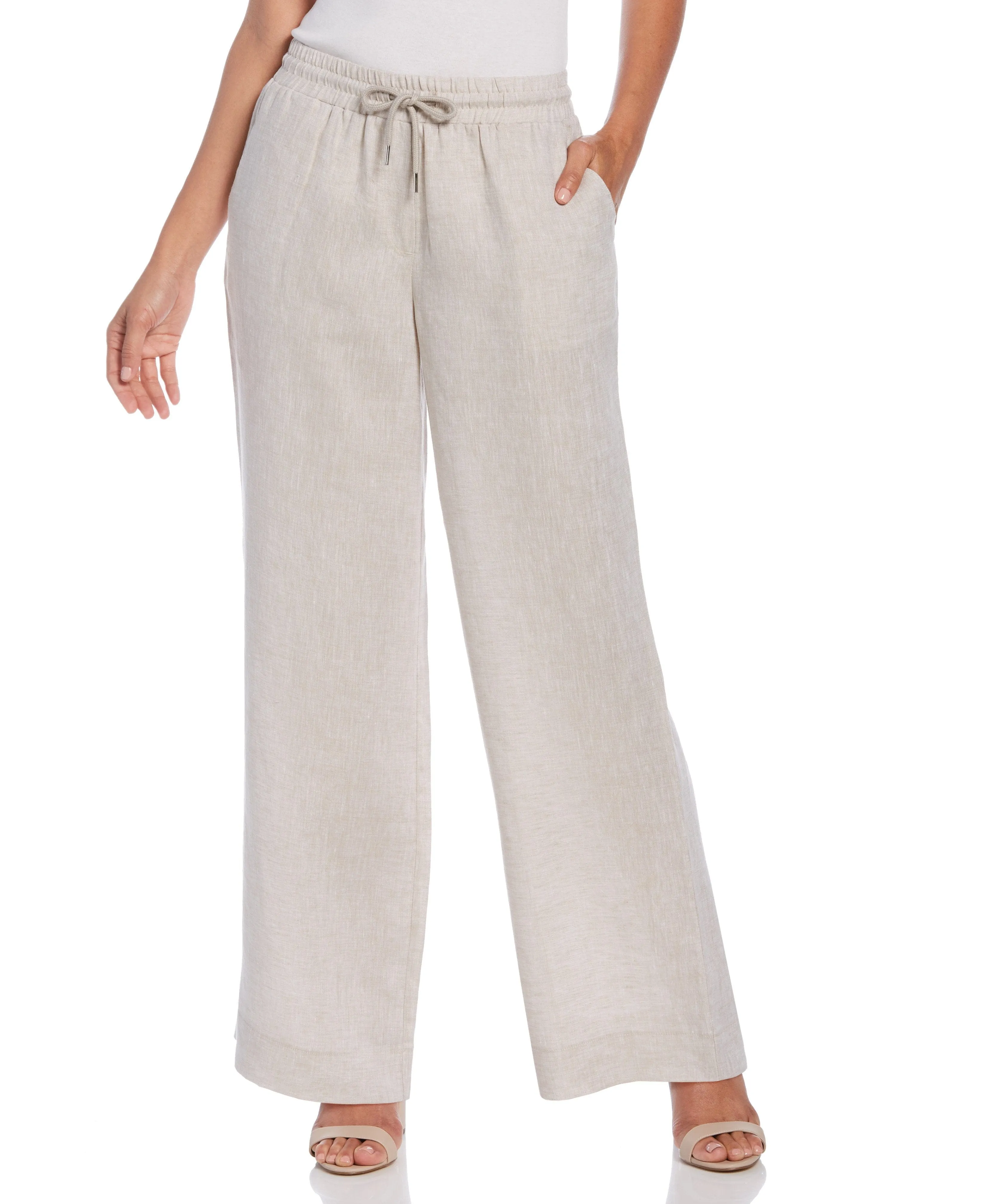 Women's Wide Leg Drawstring Linen Pant sold by Cubavera