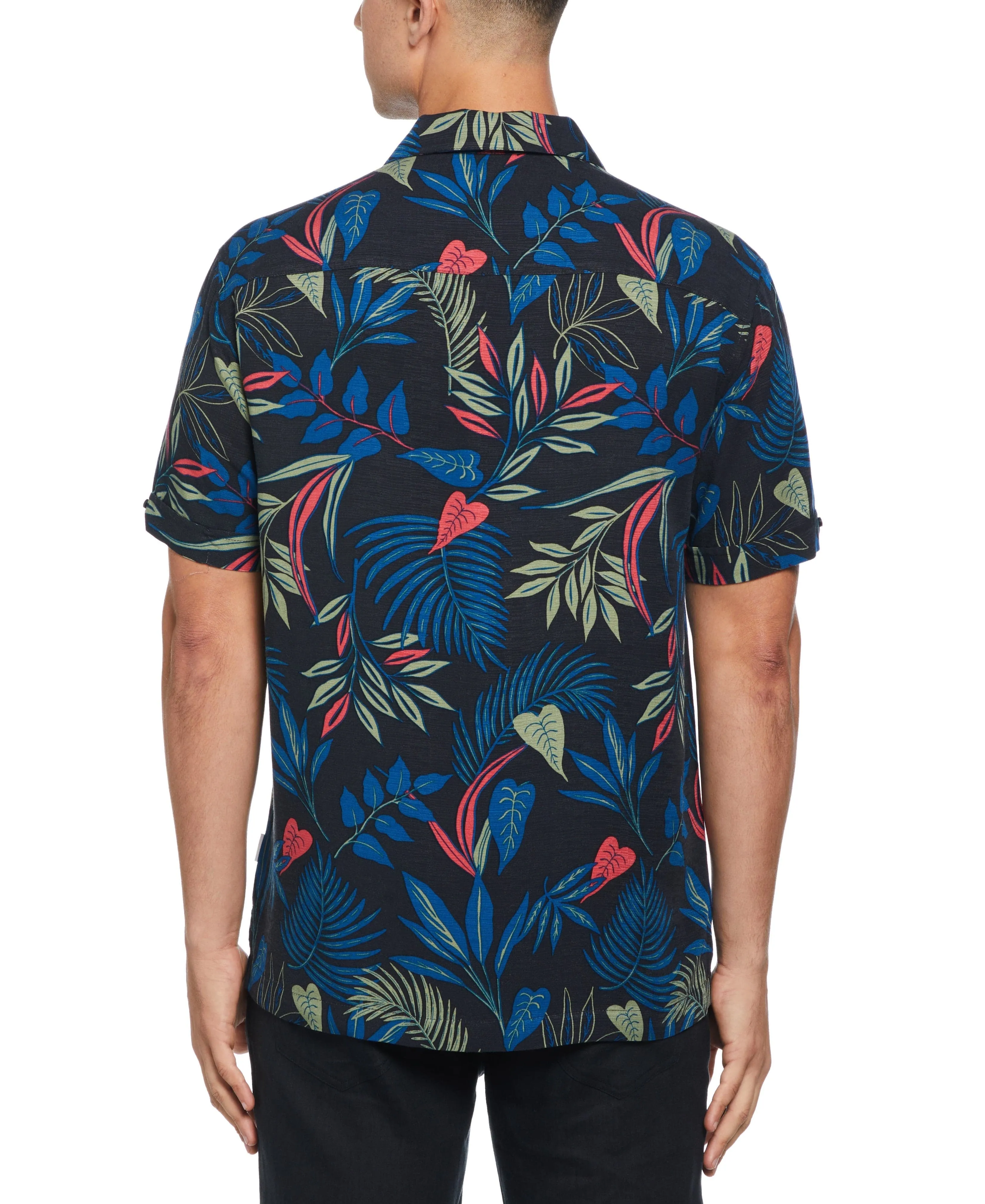 Textured Tropical Print Cuban Collar Shirt sold by Cubavera product image thumbnail 2