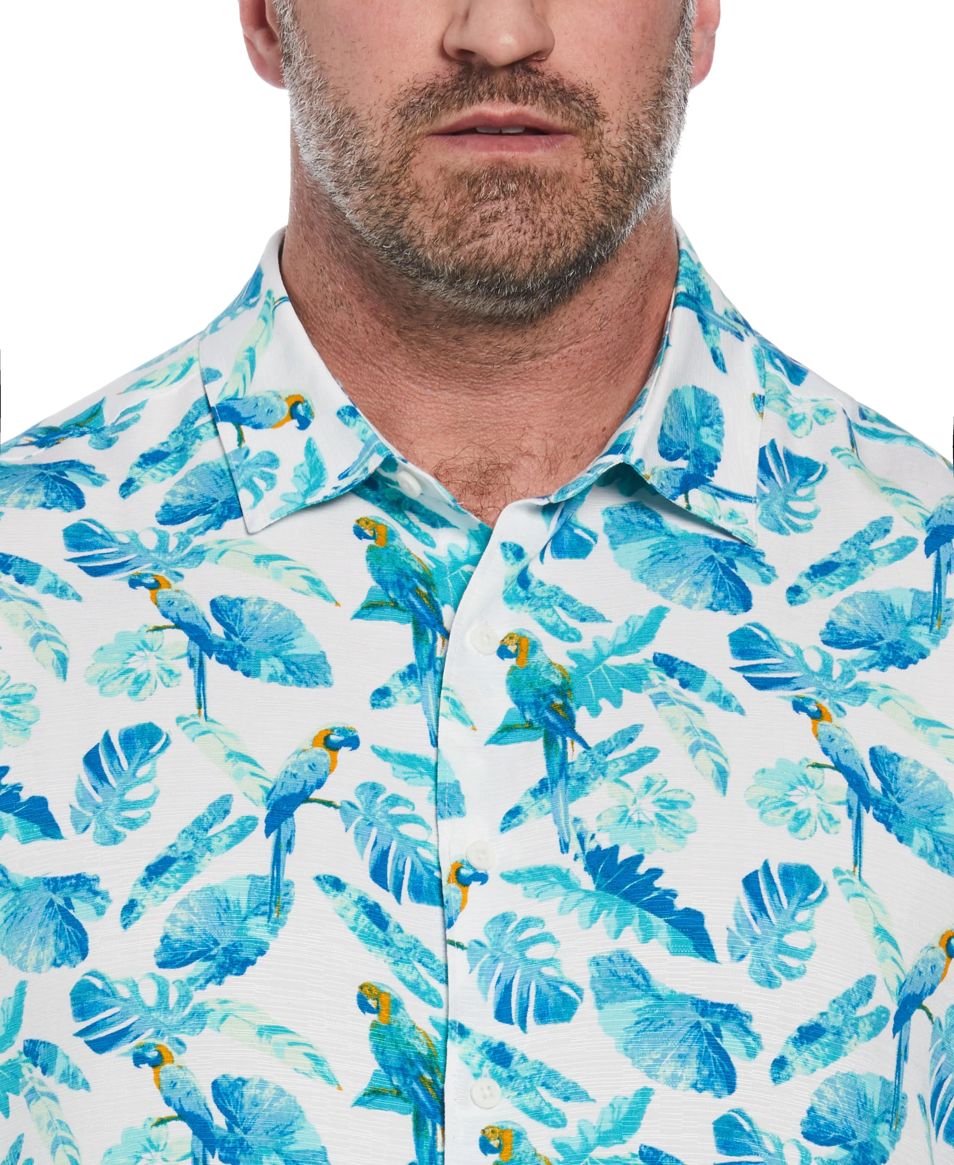 Big & Tall Tropical Parrot Print Shirt sold by Cubavera product image thumbnail 3