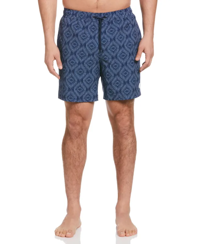 Geo Print 7" Swim Trunks made by Cubavera