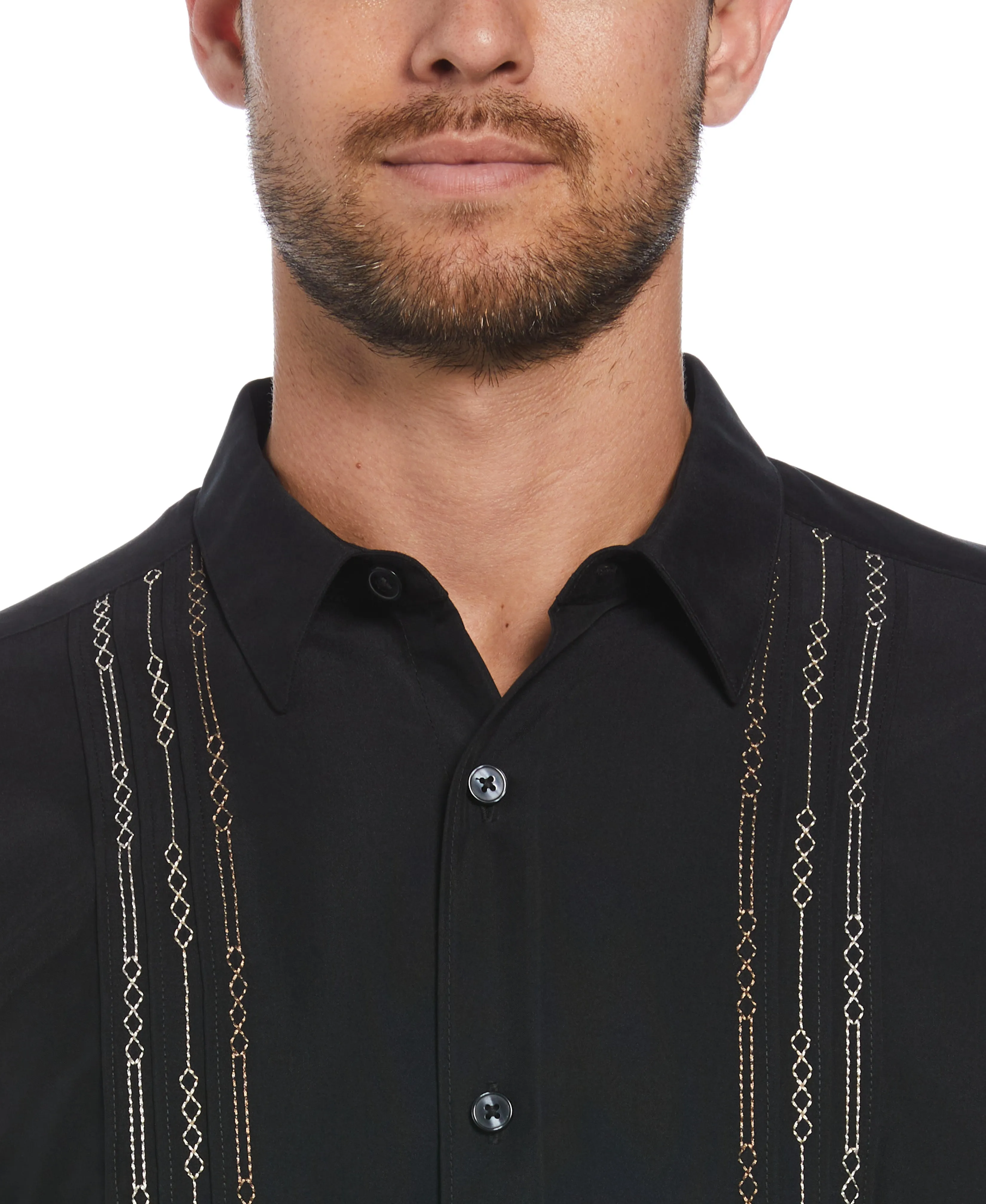 Big & Tall Geo Embroidered Panel Shirt sold by Cubavera product image thumbnail 3
