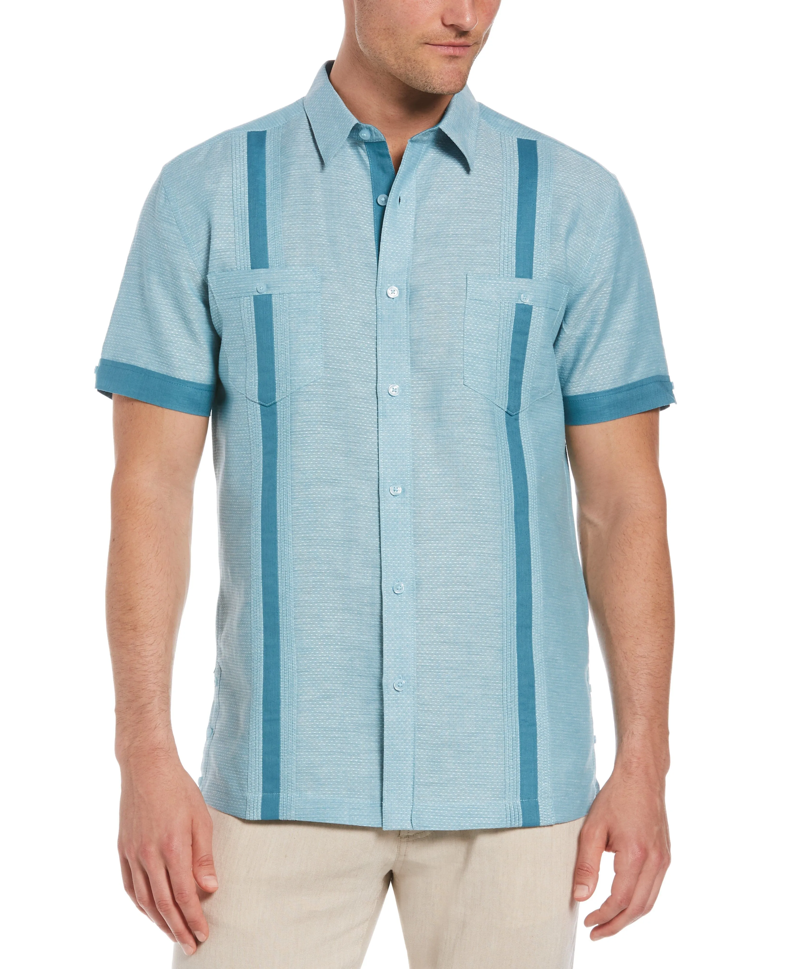 Fashion Double Pocket Guayabera Shirt sold by Cubavera