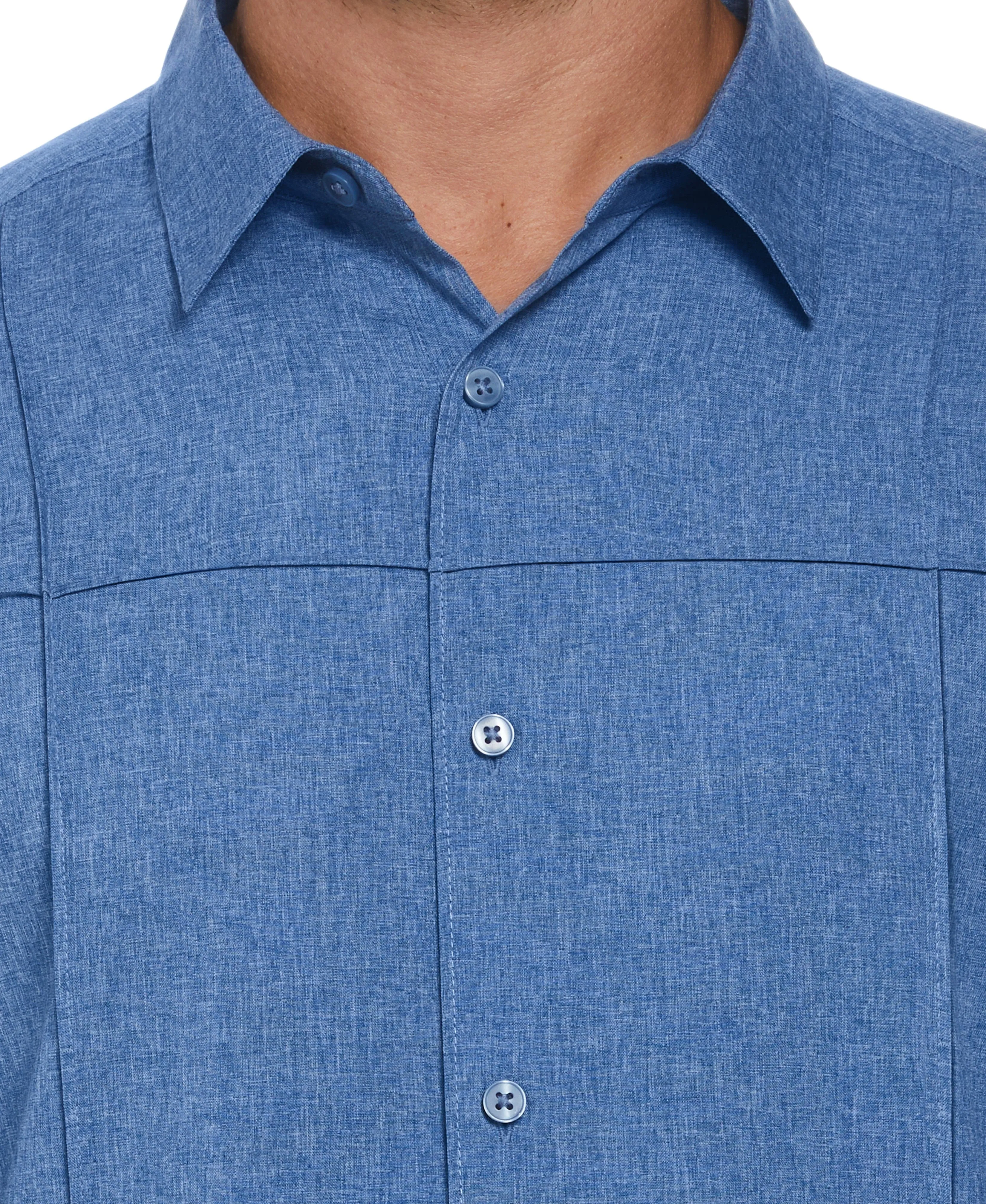 Two-Tone Cross Tuck Chambray Shirt sold by Cubavera product image thumbnail 3