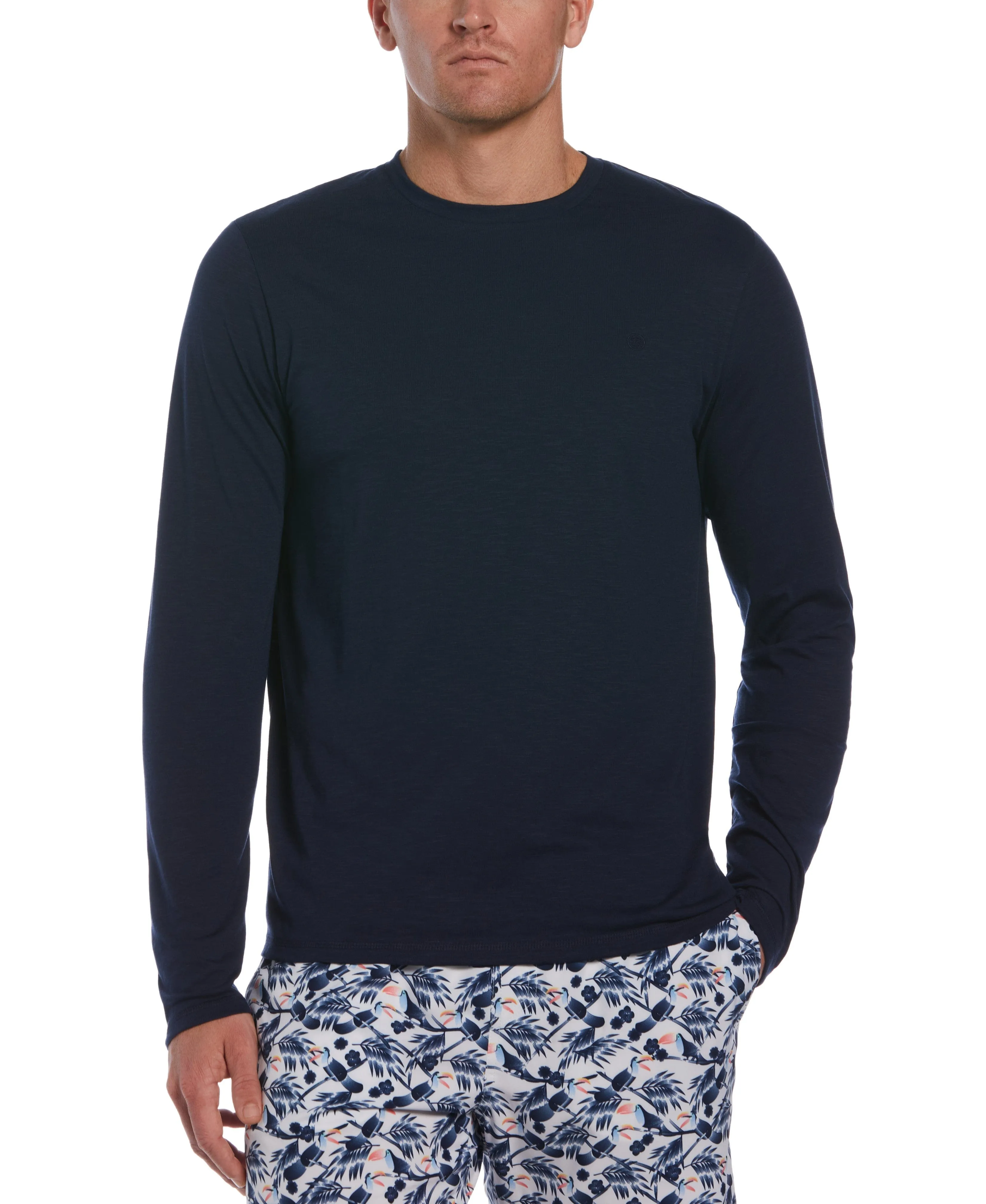 Long Sleeve Slub Crew Neck Tee sold by Cubavera