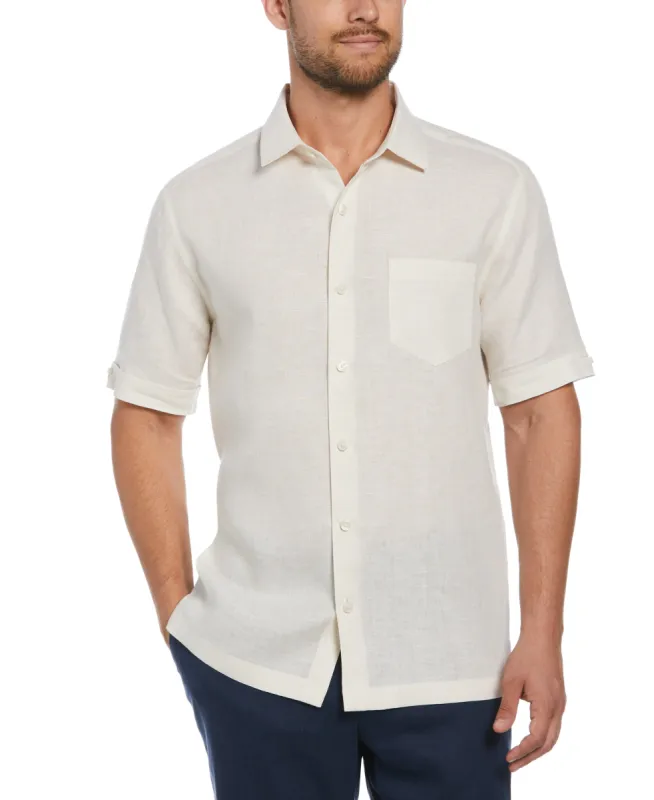Classic Two-Tone Linen Shirt sold by Cubavera