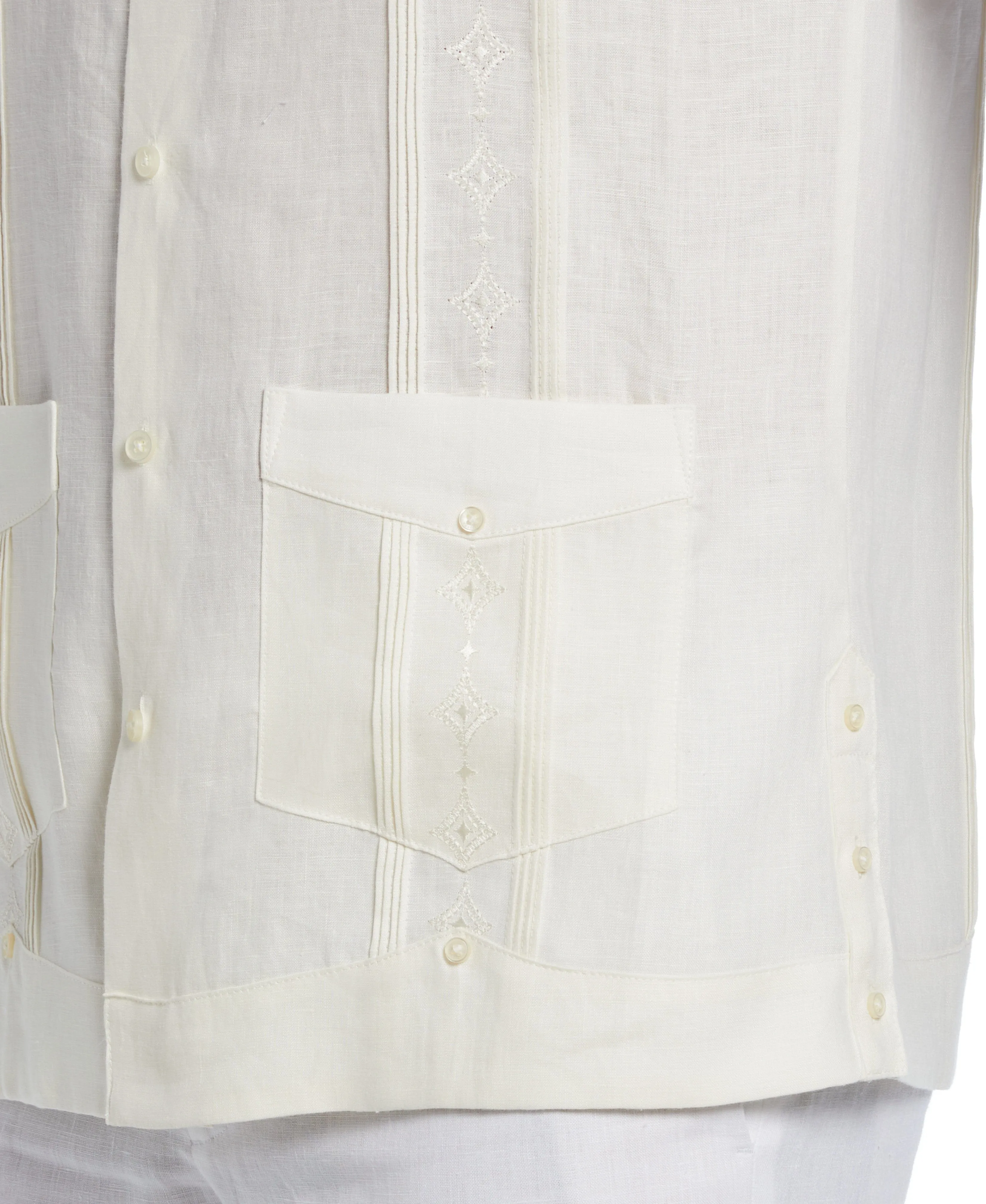 Linen Embroidered French Cuff Guayabera Shirt sold by Cubavera product image thumbnail 3