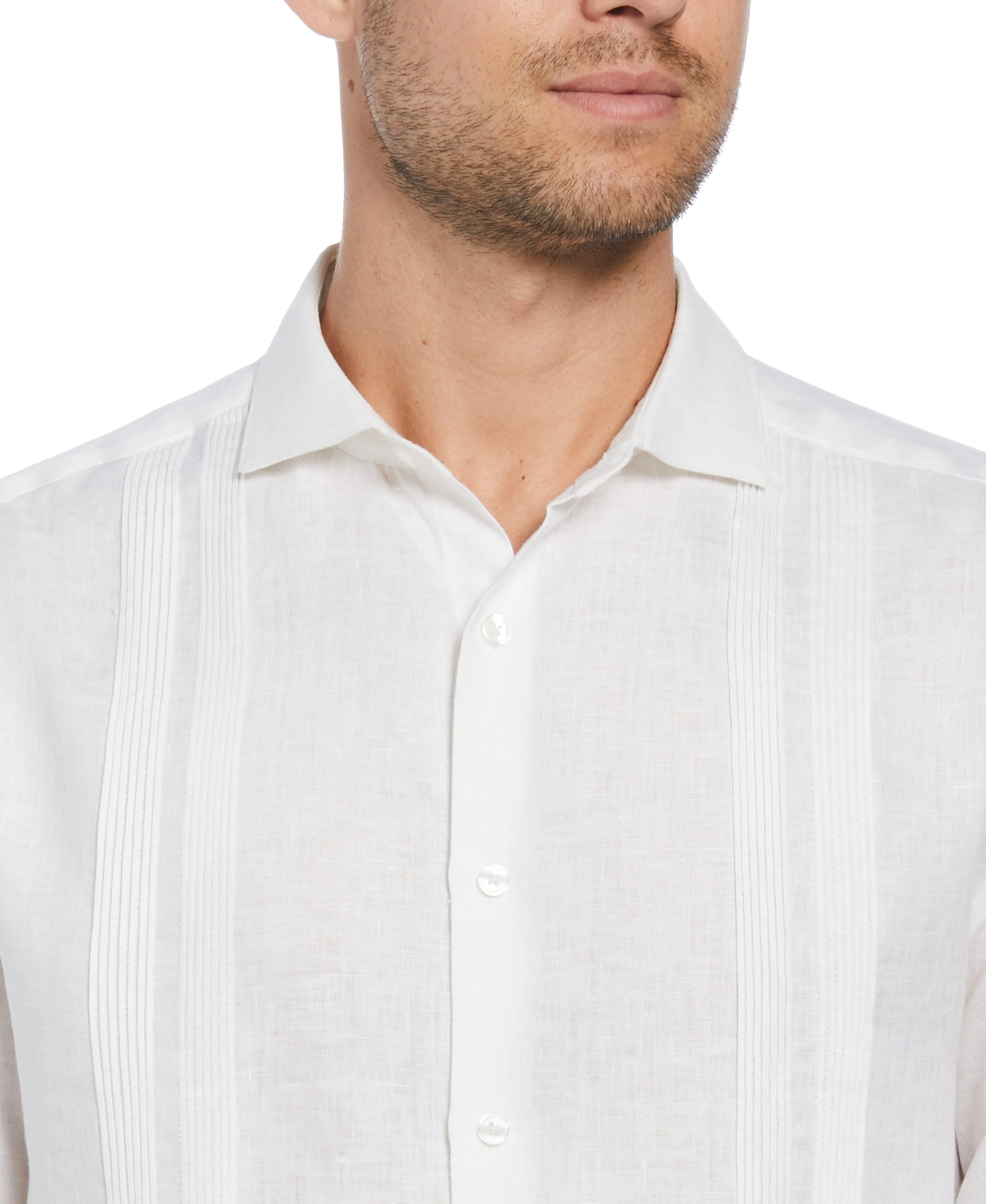 Modern Linen Multi Pintuck Guayabera Shirt sold by Cubavera product image thumbnail 3