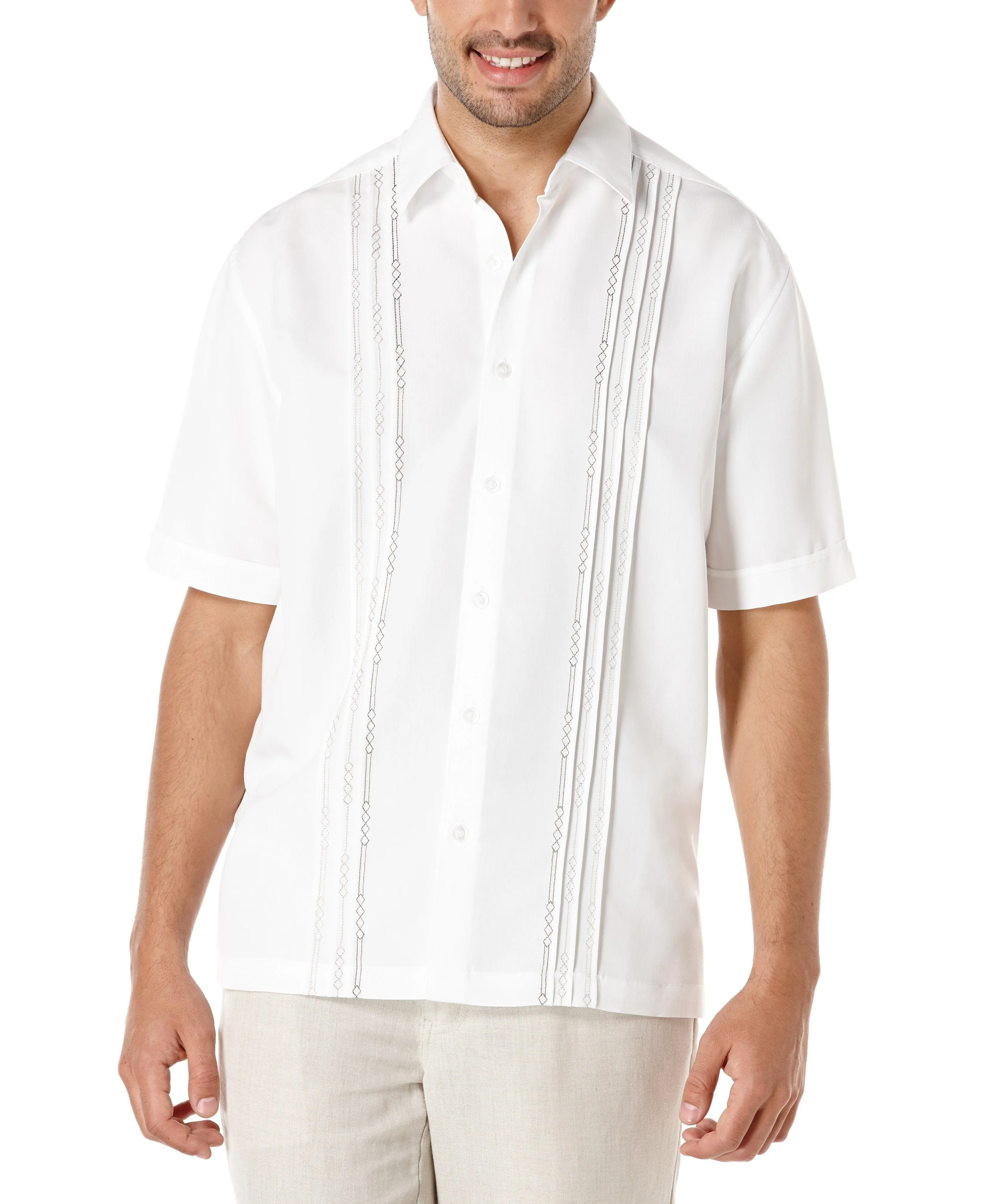 Geo Embroidered Panel Shirt sold by Cubavera