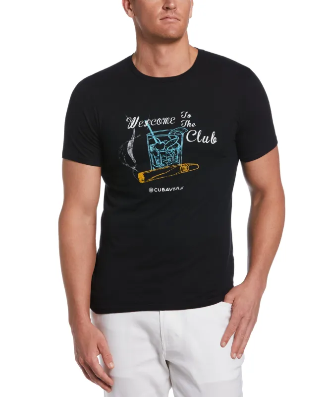 Welcome To The Club Print Tee sold by Cubavera