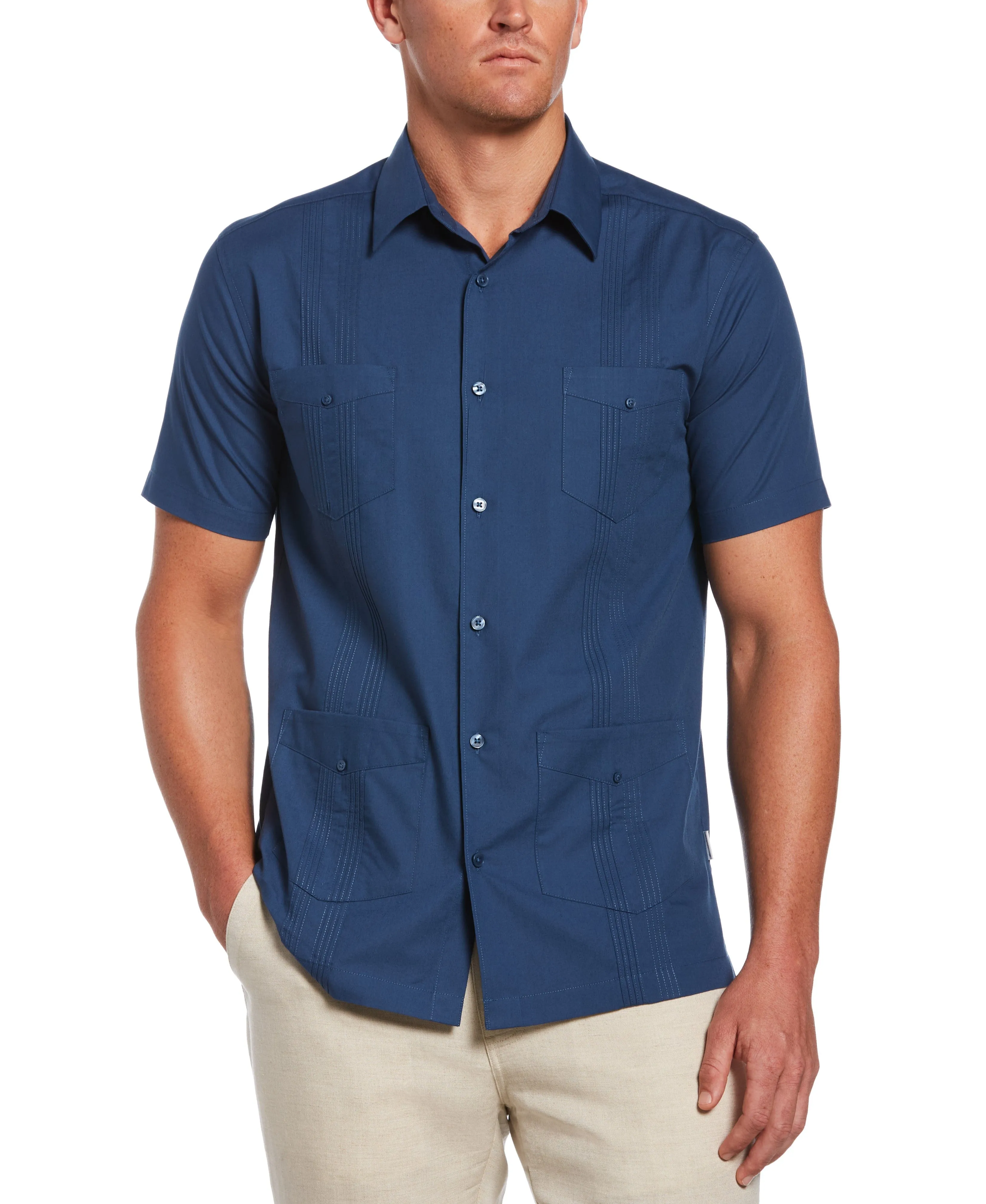 Big & Tall Four Pocket Guayabera Shirt sold by Cubavera