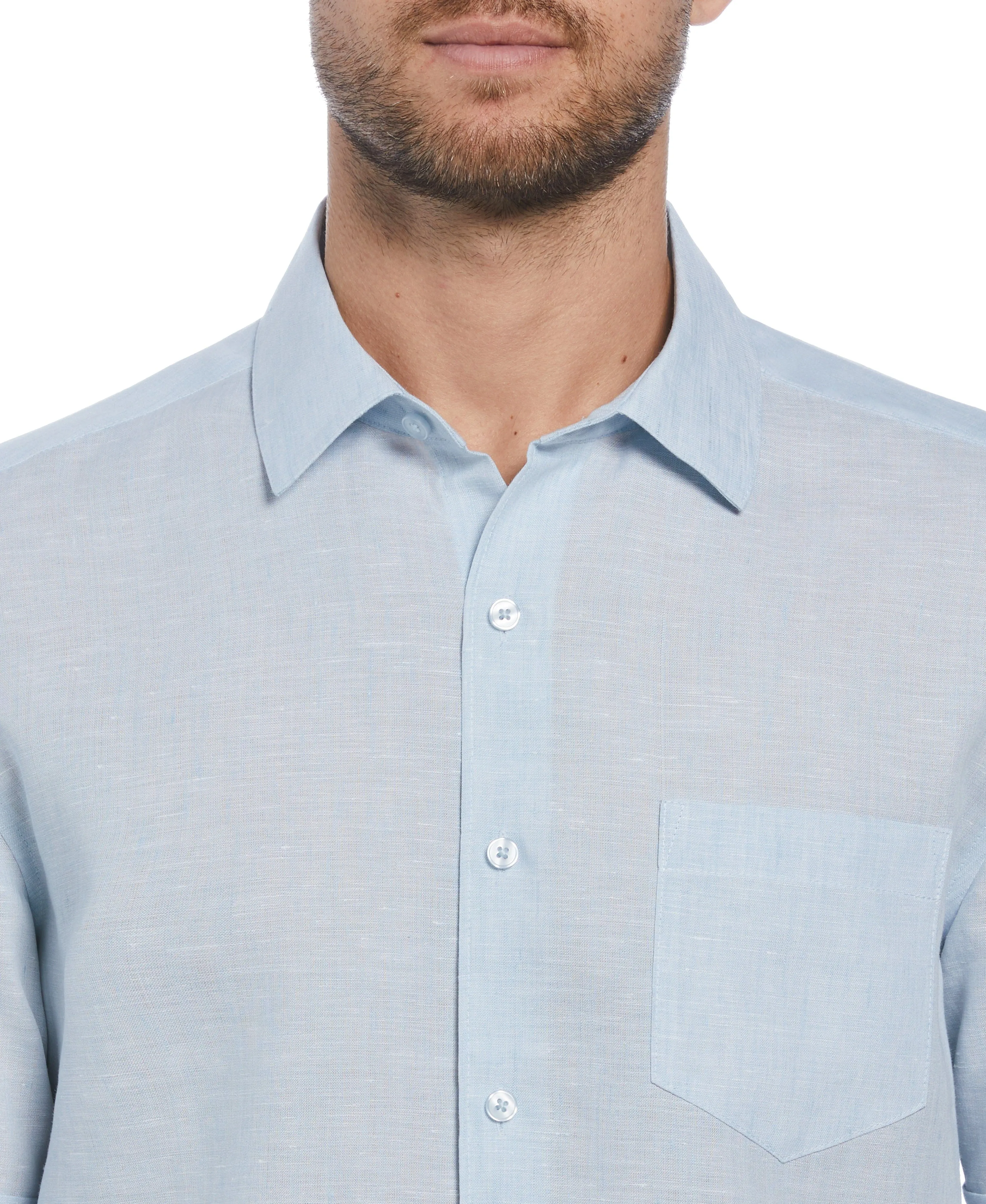 TravelSelect™ Linen-Blend One Pocket Shirt sold by Cubavera product image thumbnail 3