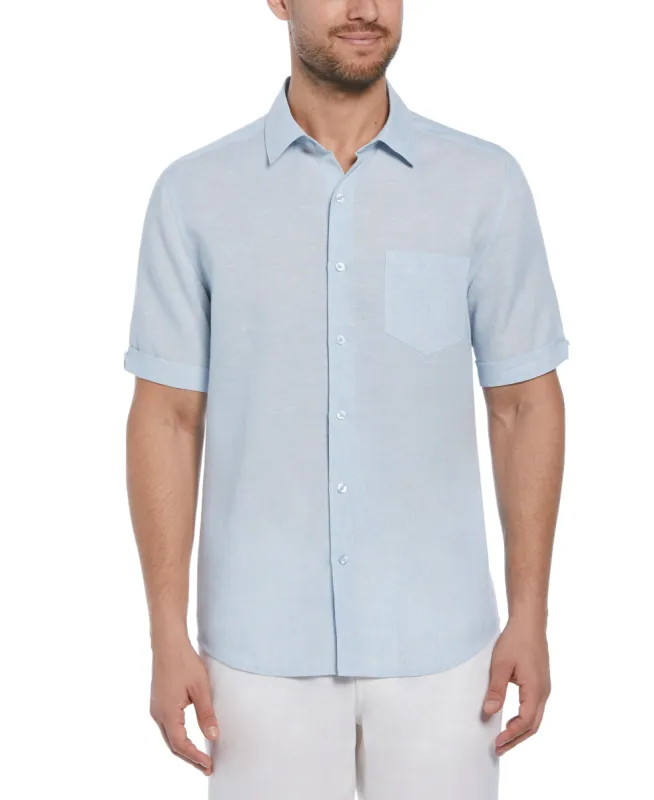 TravelSelect™ Linen-Blend One Pocket Shirt sold by Cubavera