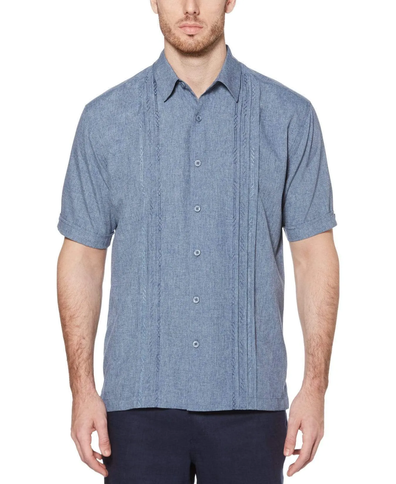 Big & Tall Geo Embroidered Panel Shirt sold by Cubavera