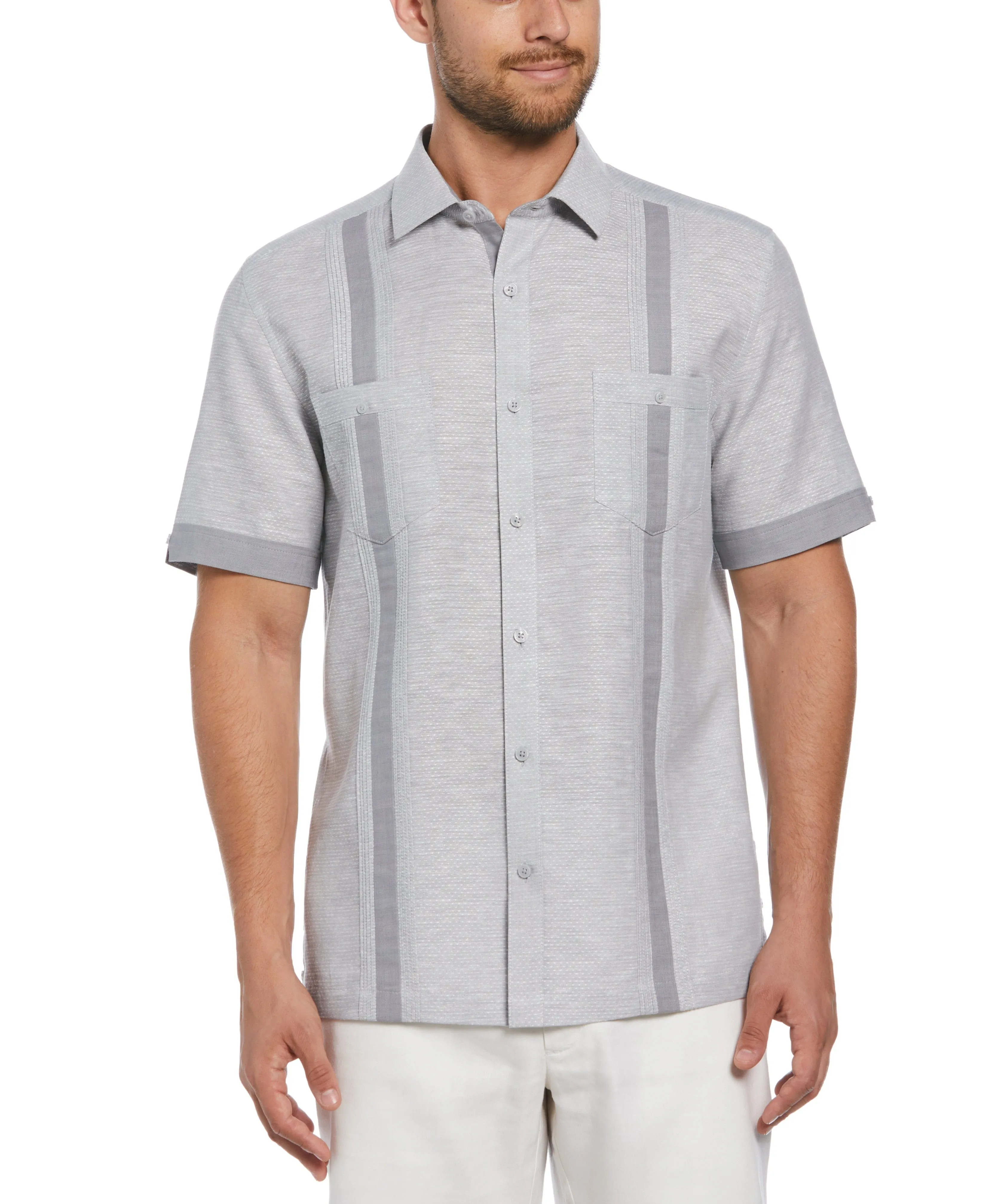 Fashion Double Pocket Guayabera Shirt sold by Cubavera