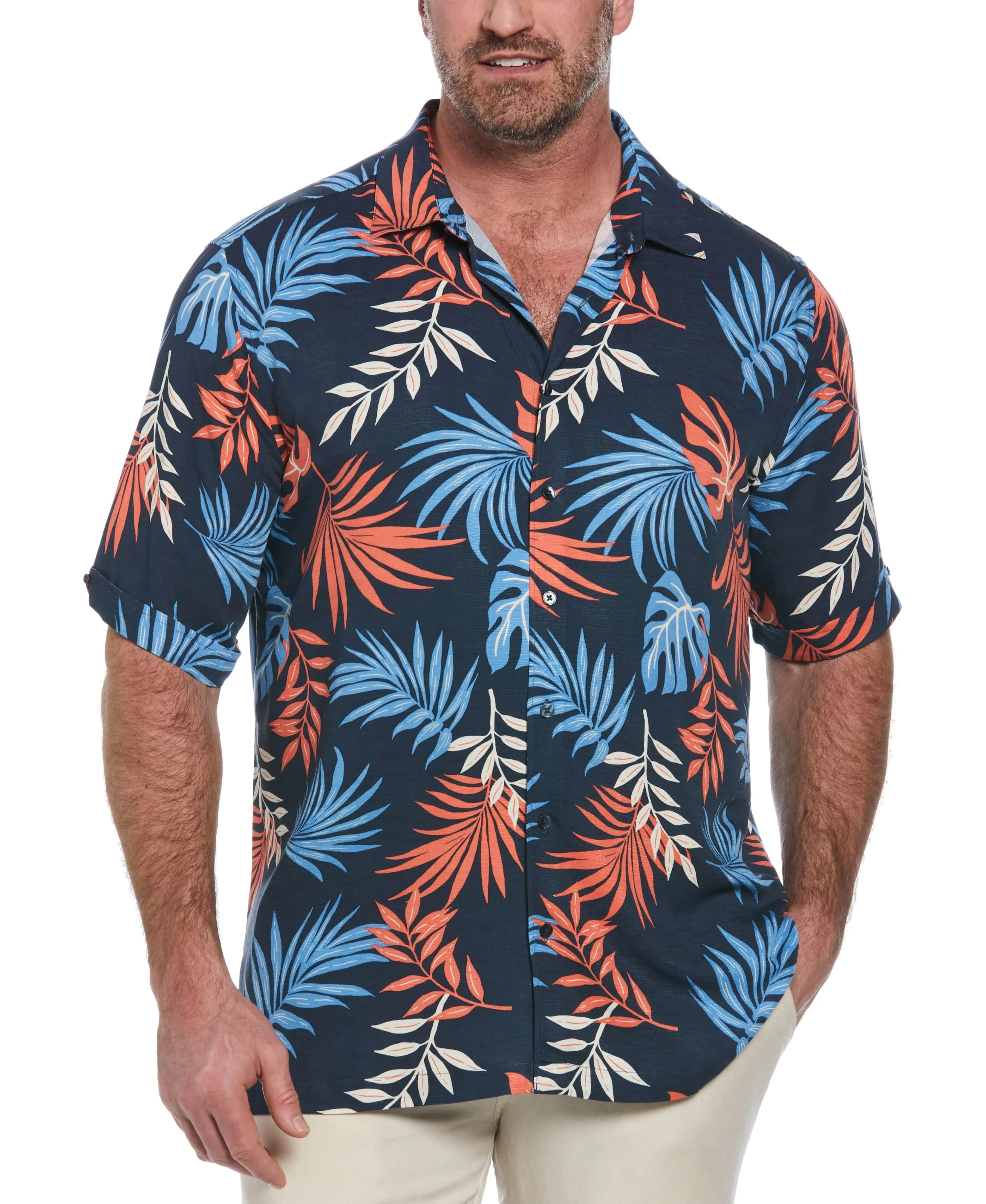 Big & Tall Multicolor Leaf Print Shirt sold by Cubavera