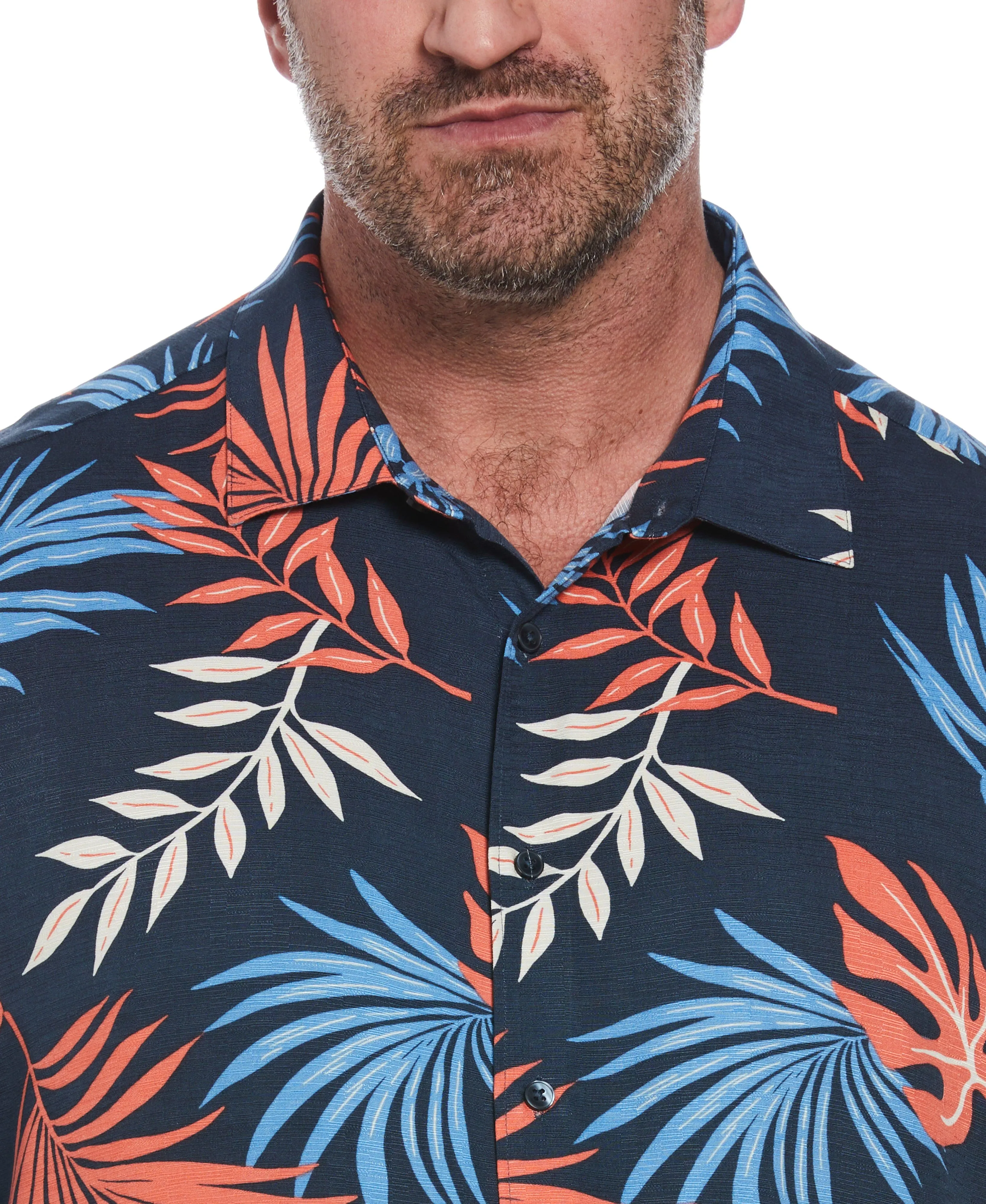 Big & Tall Multicolor Leaf Print Shirt sold by Cubavera product image thumbnail 3