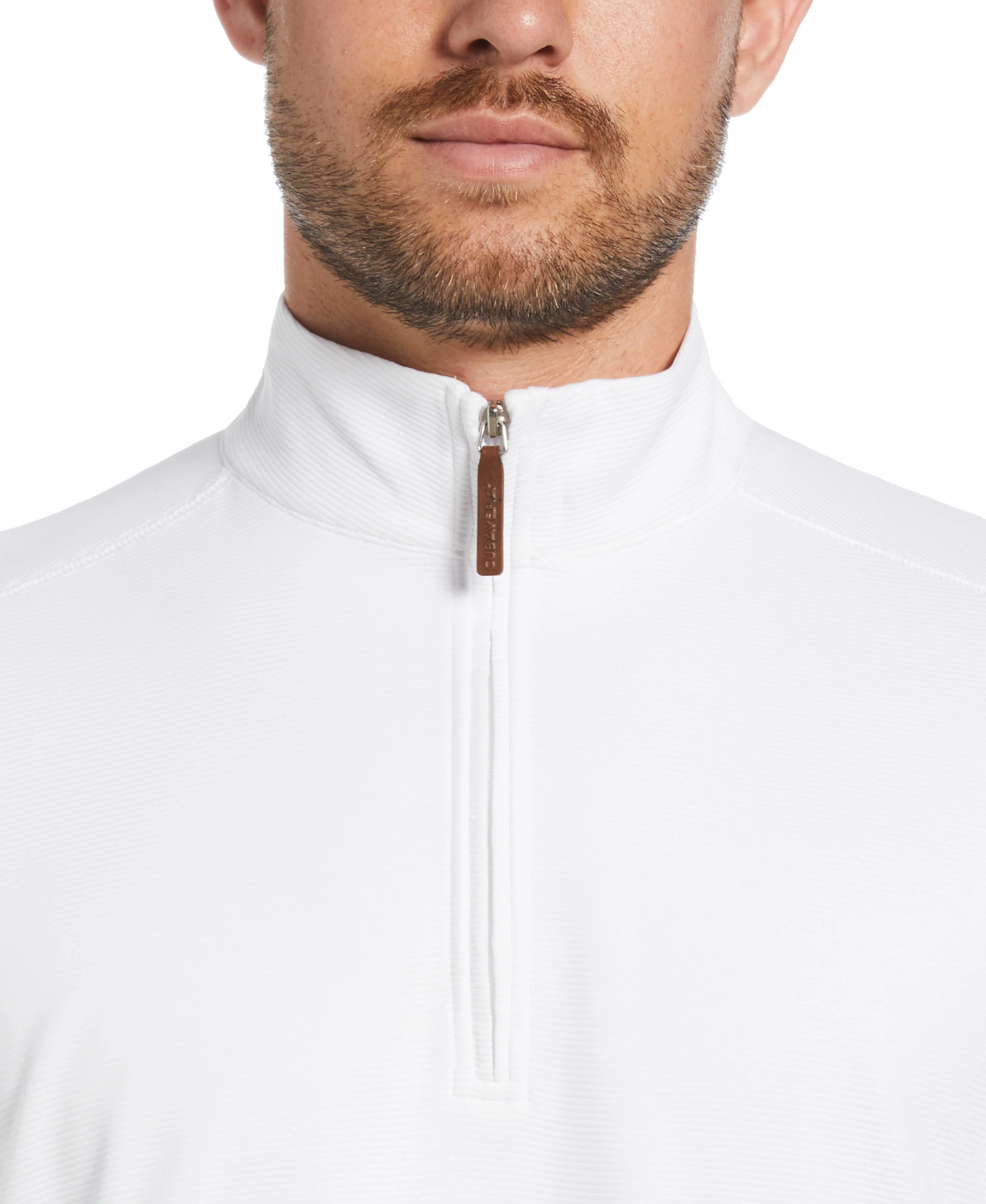 Solid Textured 1/4 Zip Pullover Sweater sold by Cubavera product image thumbnail 3