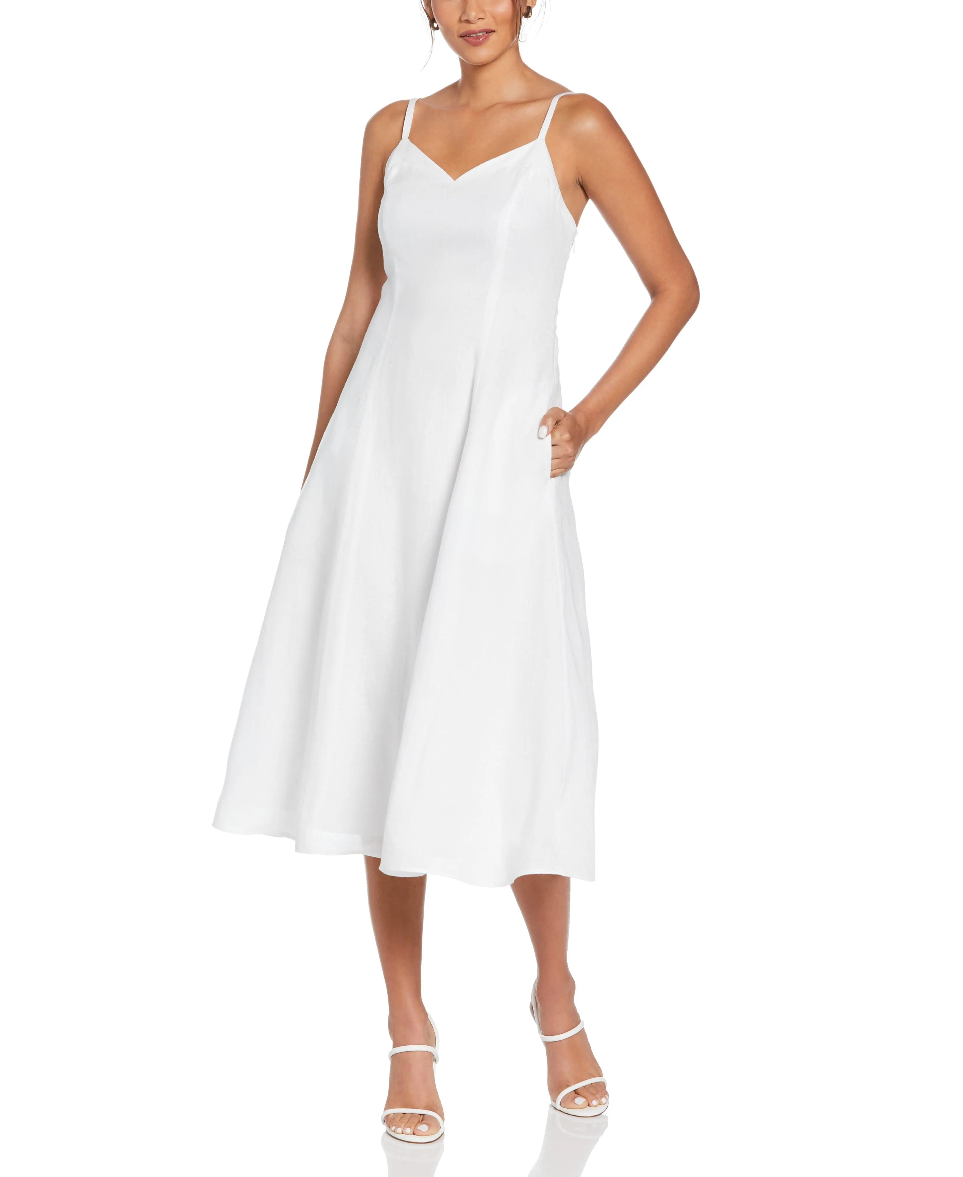 Linen Thin Strap Midi Dress sold by Cubavera