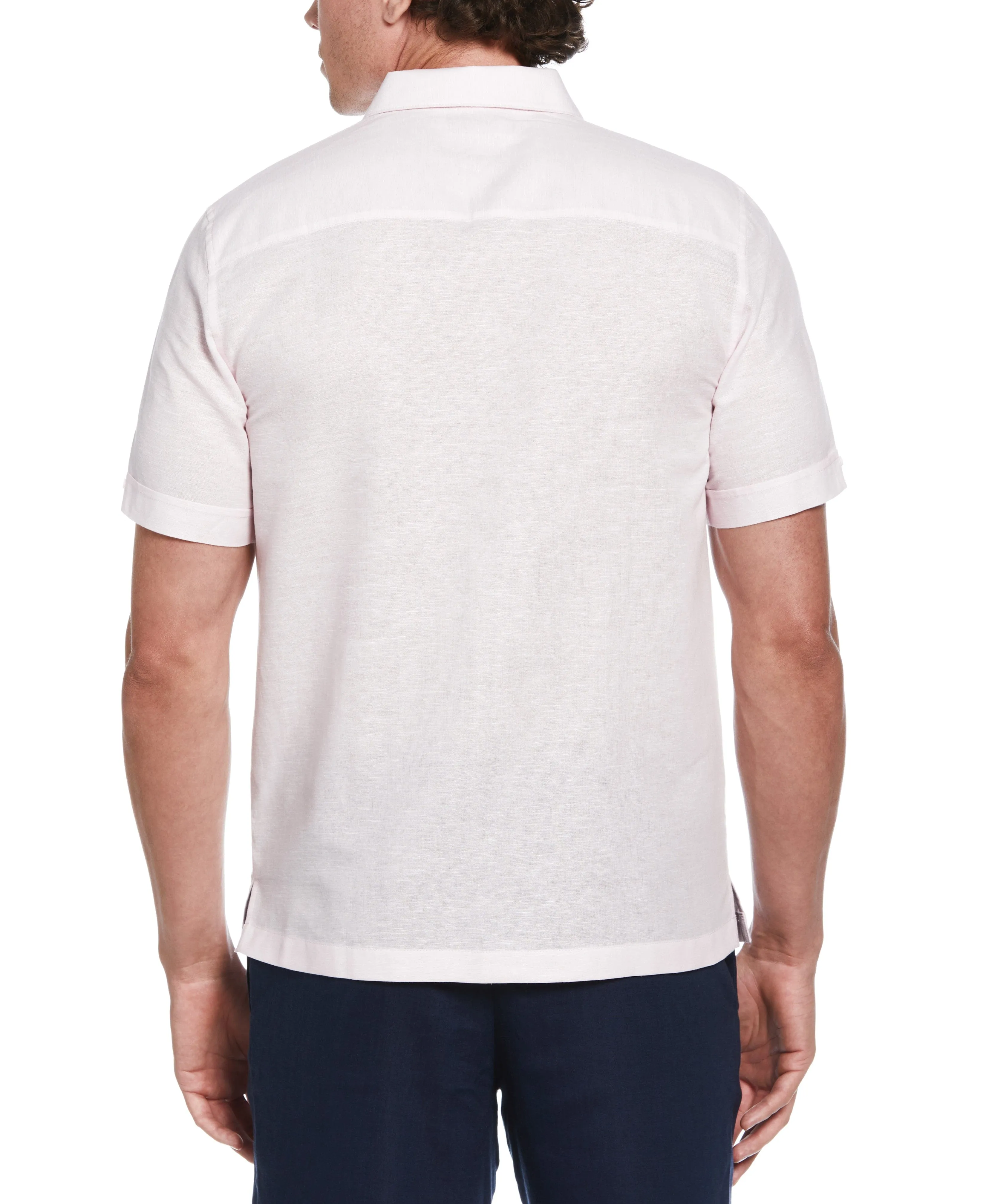 Linen Blend Tri-Color Panel Shirt sold by Cubavera product image thumbnail 3