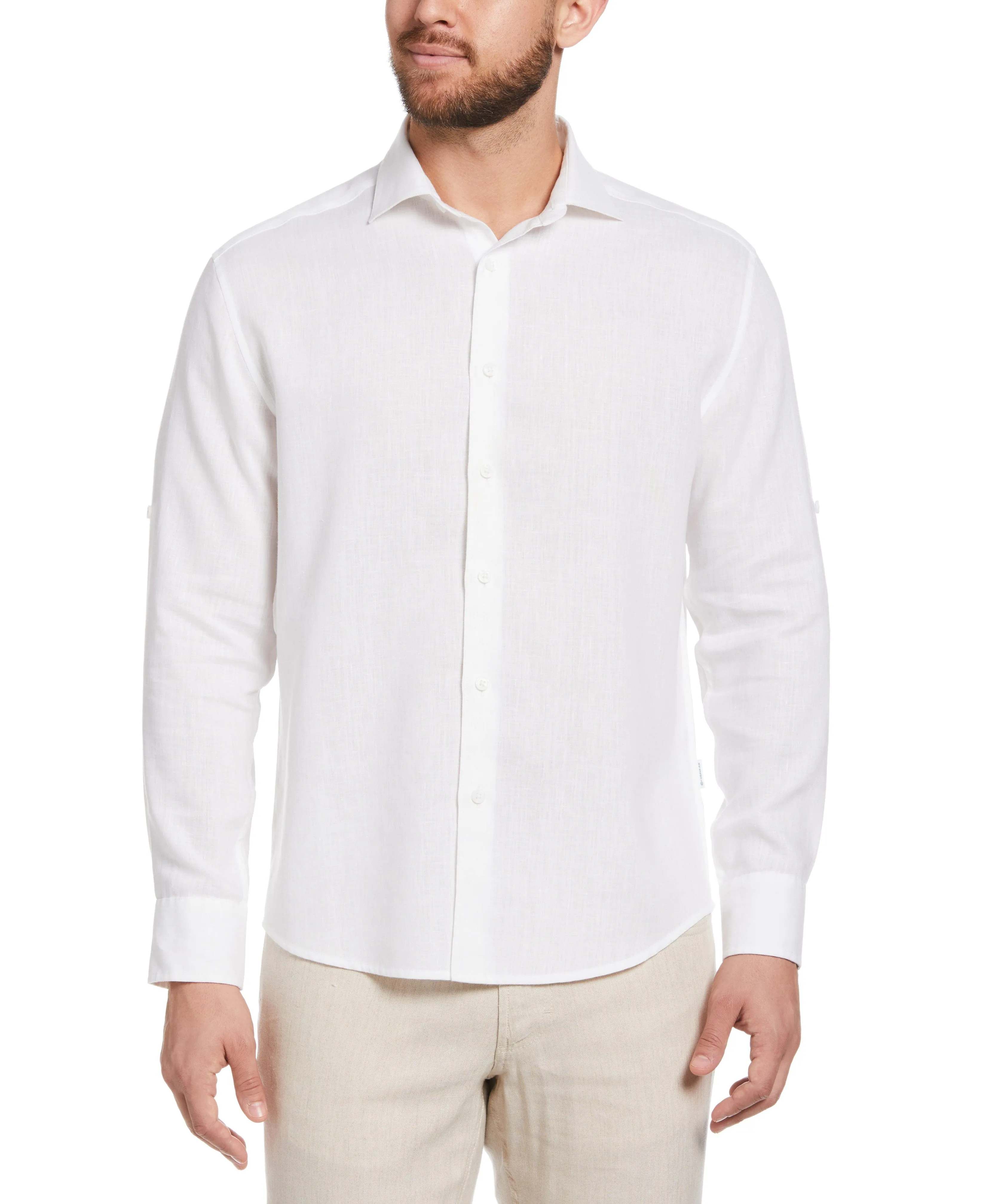 Travelselect™ Linen-Blend Rolled Sleeve Shirt sold by Cubavera
