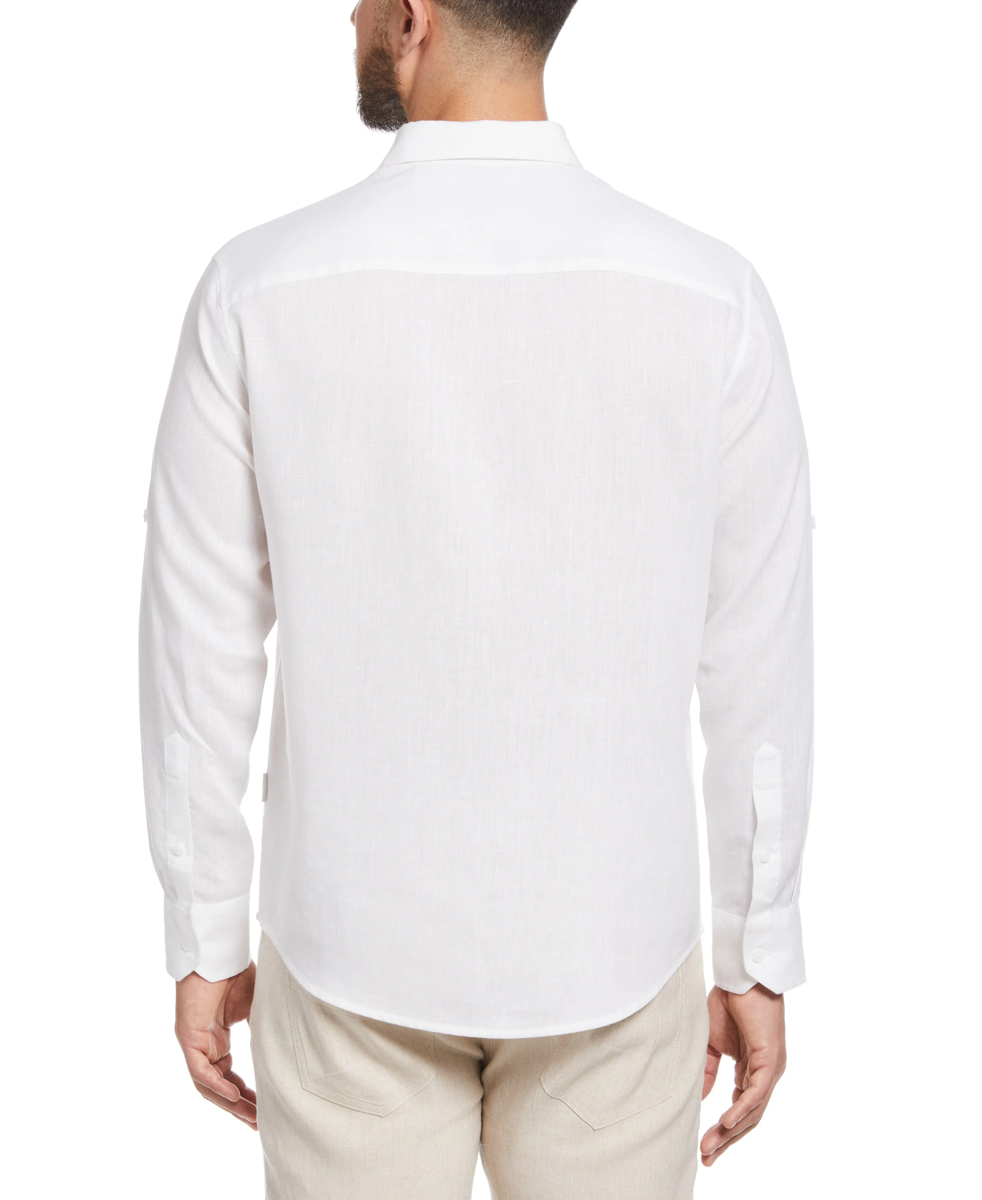 Travelselect™ Linen-Blend Rolled Sleeve Shirt sold by Cubavera product image thumbnail 3
