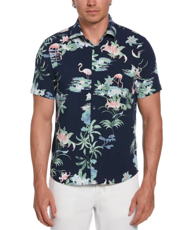 Tropical Flamingo Print Shirt sold by Cubavera