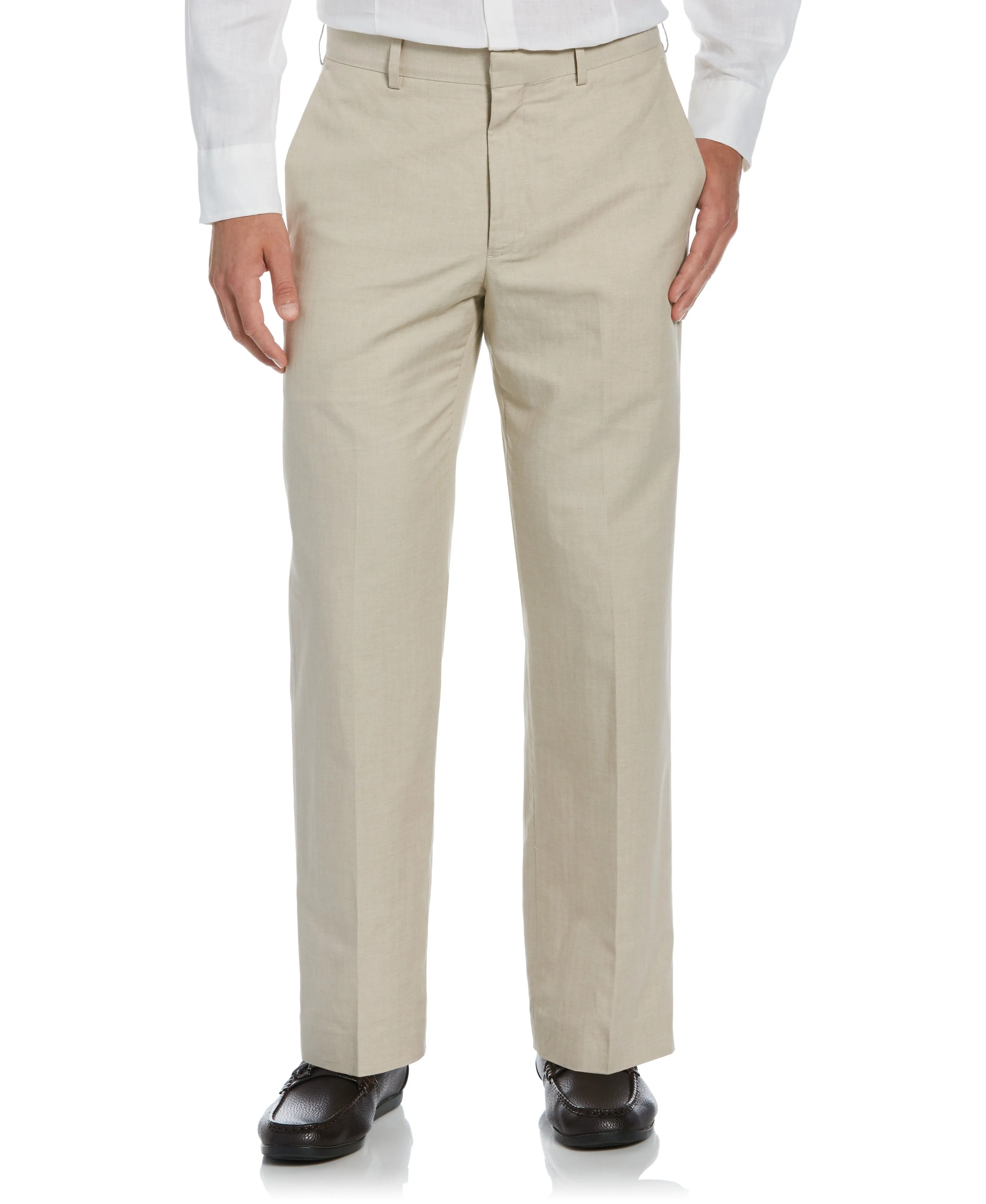 Cotton-Linen Flat Front Textured Pants sold by Cubavera